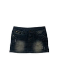 Y2k black washed mini skirt denim slim avant garde japan style streetwear girly