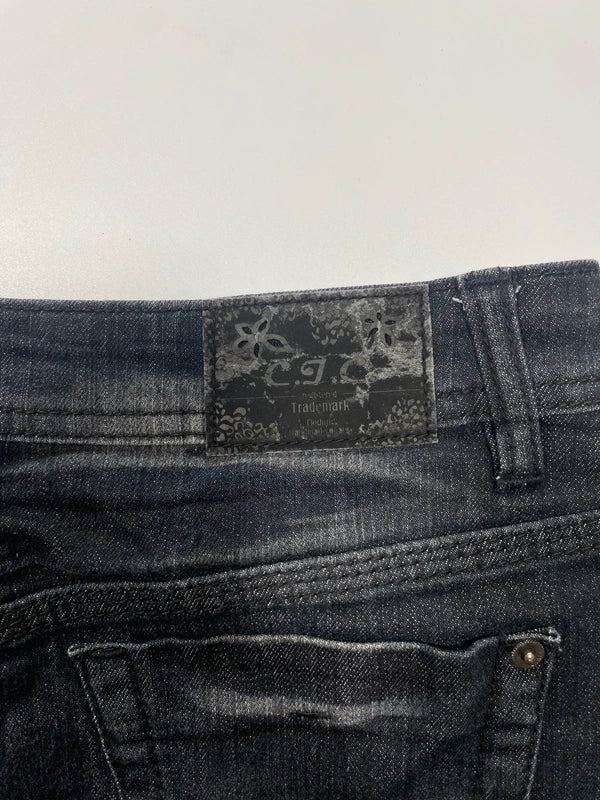 Y2k black washed mini skirt denim slim avant garde japan style streetwear girly
