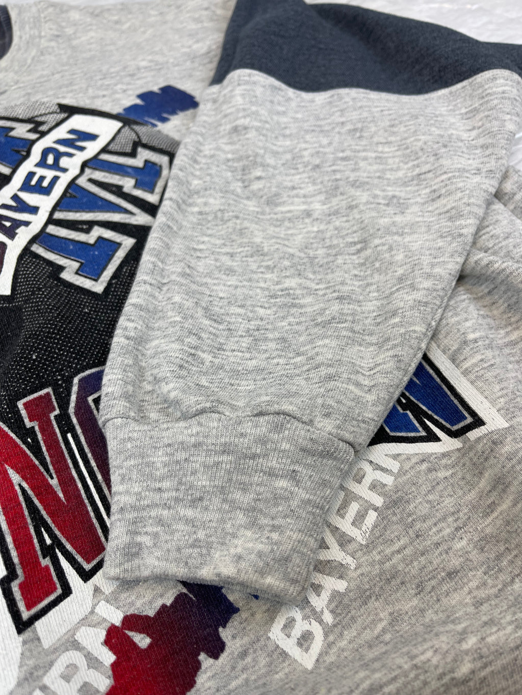 Bayern Munchen Monachium 90s Vintage Bluza piłkarska Bundesliga z nadrukiem