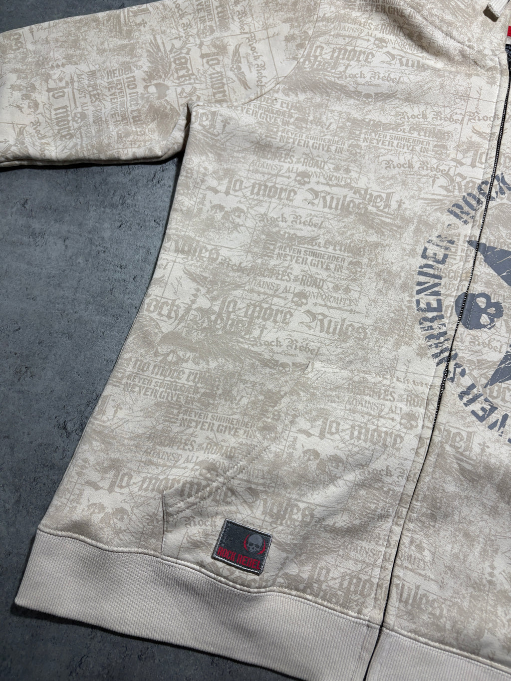 2000s Rock Rebel zip up hoodie bluza ropzinana metal affliction style skull