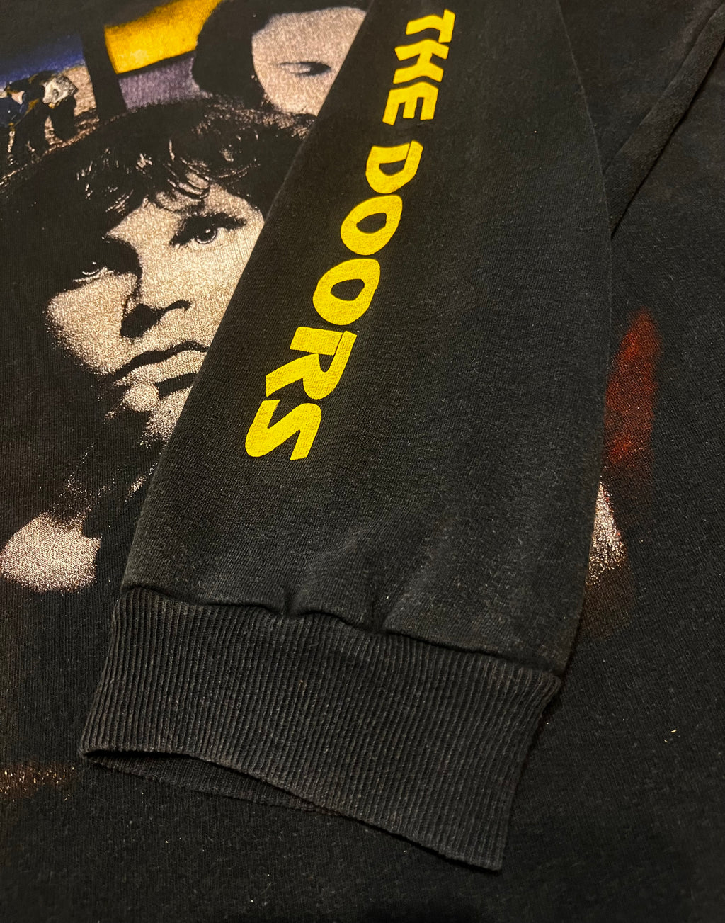 1990s The Doors Jim Morrison hoodie bluza z kapturem z dwustronnym nadrukiem i cytatem