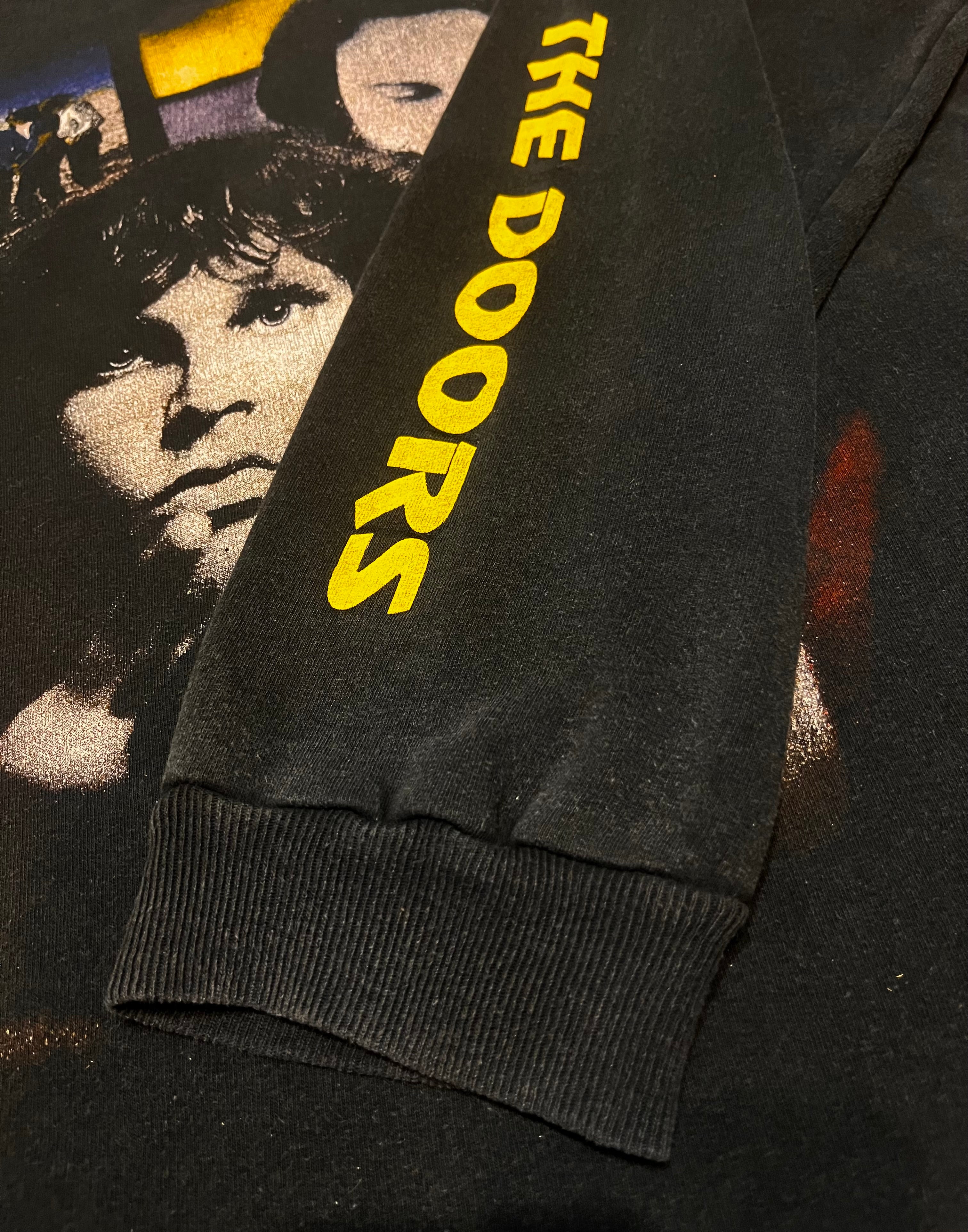 1990s The Doors Jim Morrison hoodie bluza z kapturem z dwustronnym nadrukiem i cytatem