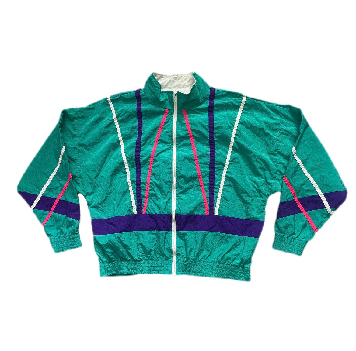 Vintage Tracksuit 1990s Windbreaker kurtka ortalionowa retro szelest PRL Pewex rave wear