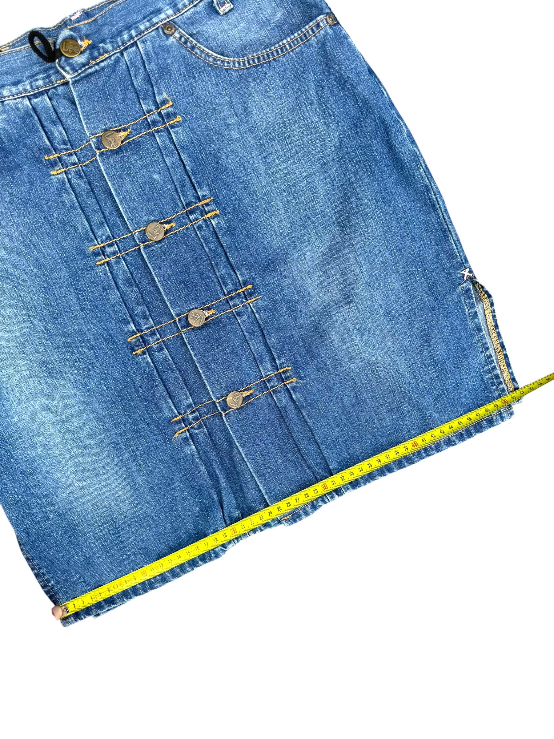 Lee Vintage 90s rozpinana spódnica jeansowa dżinsowa Mini Sexy