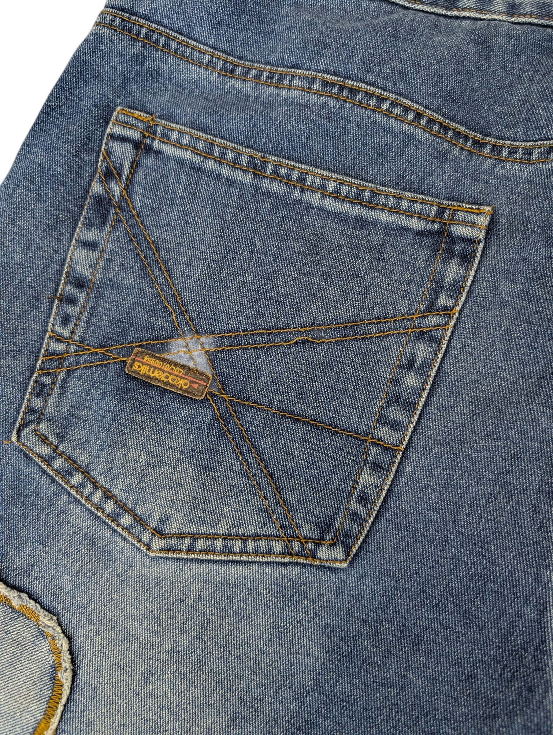 Akademiks y2k vintage baggy skater spodnie jeansy jeansowe patchwork