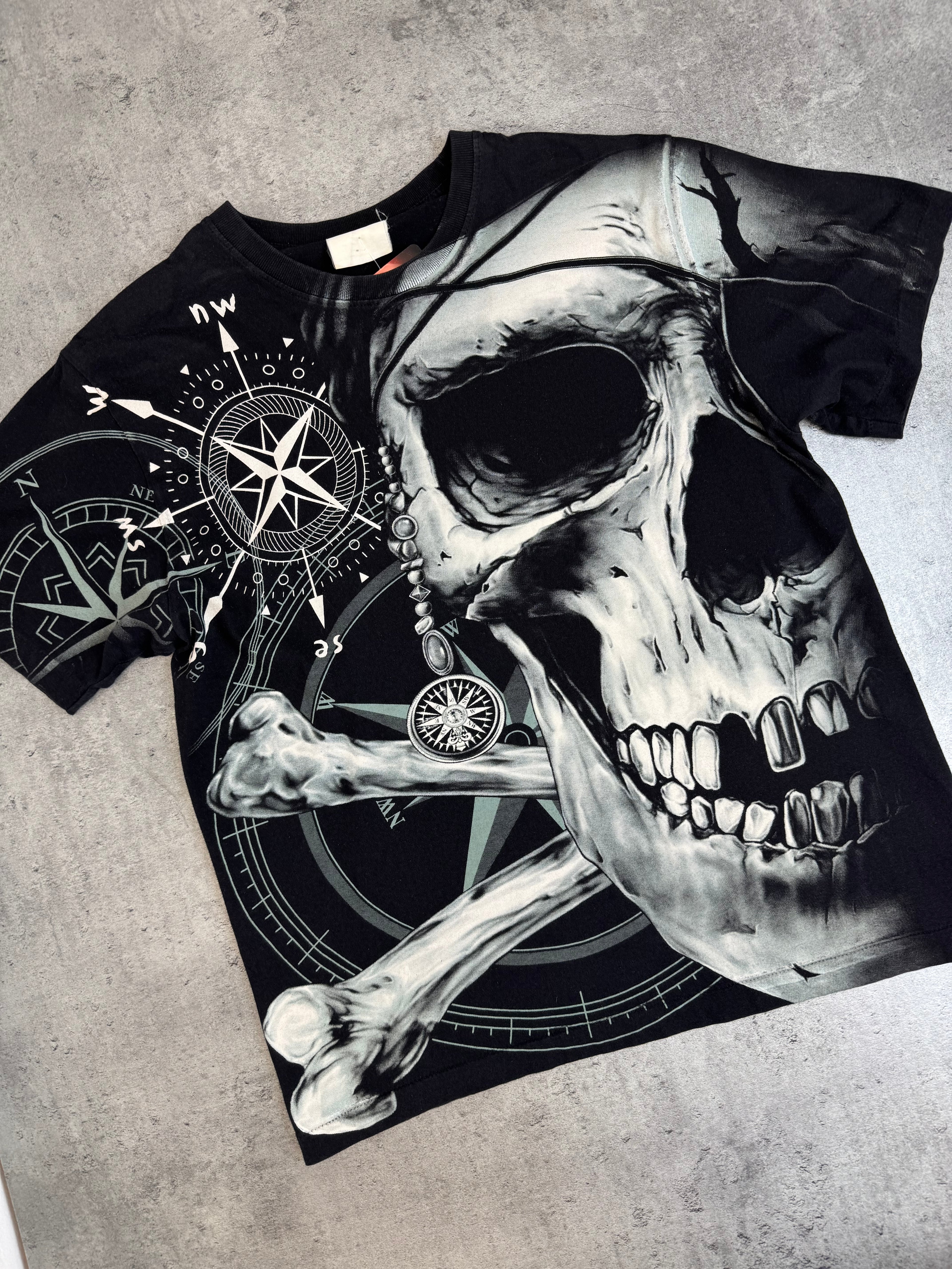 Single stiched vintage AOP koszulka skull grunge southpole czacha