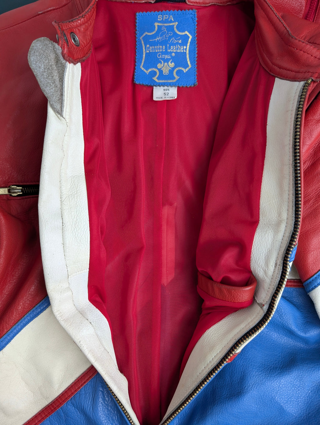 Campari Vintage Leather Racing Bomber Jacket Heavyweight 90s