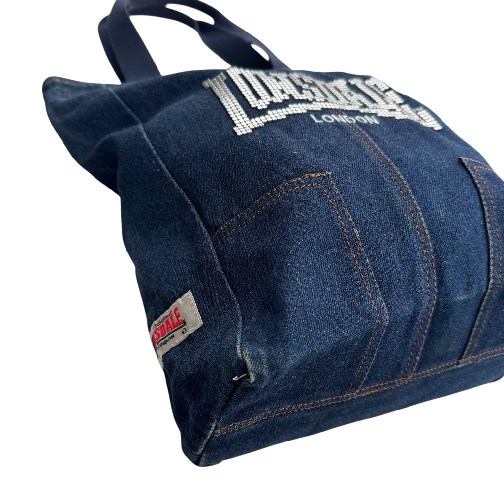Lonsdale vintage torba jeansowa torebka y2k błyszcząca retro bling Britney Spears