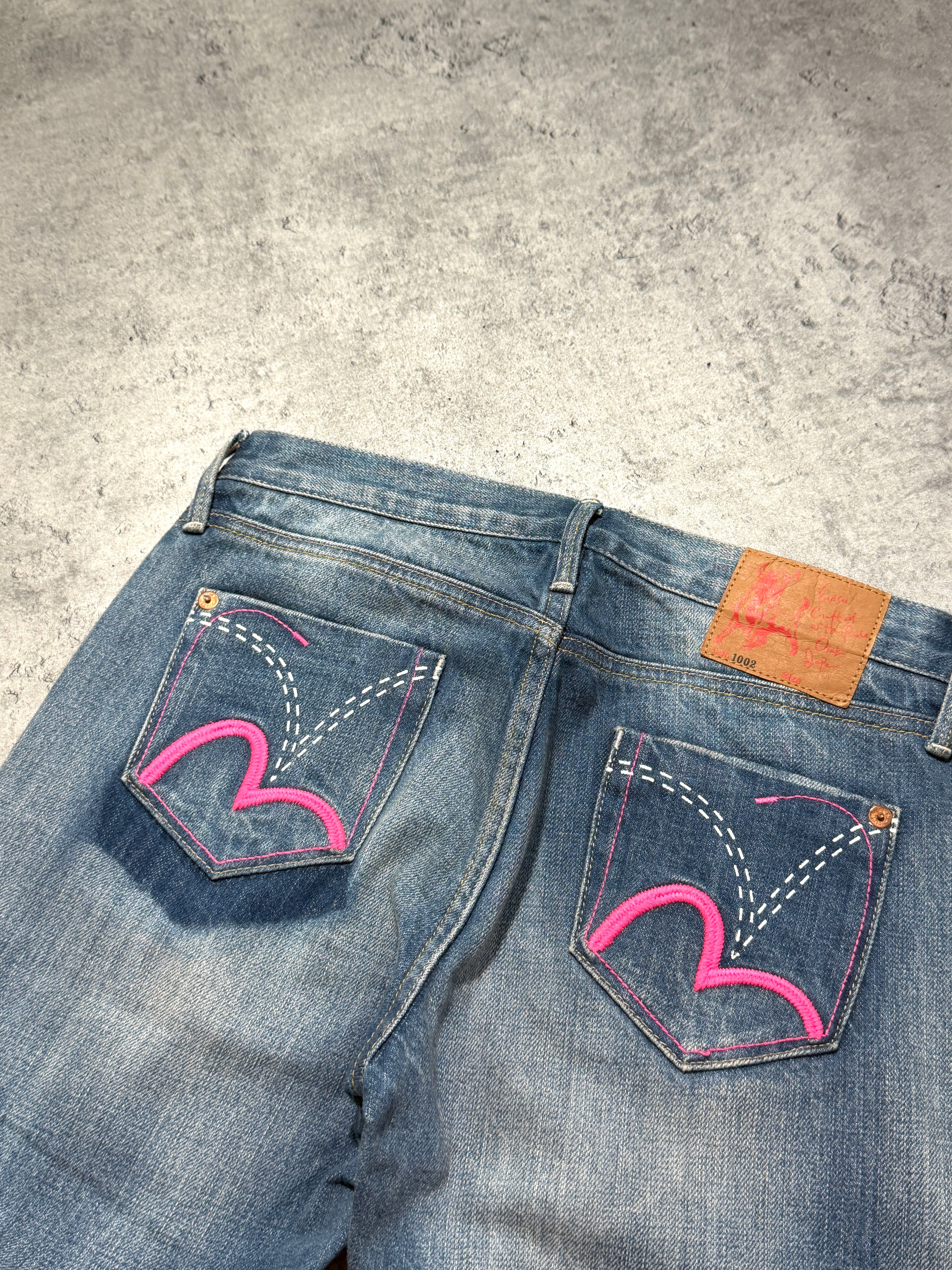 2000s Evisu flare flared jeans washed japan swag rare