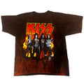 1990s Kiss band koncertowy t-shirt koszulka overprint flames płomienie