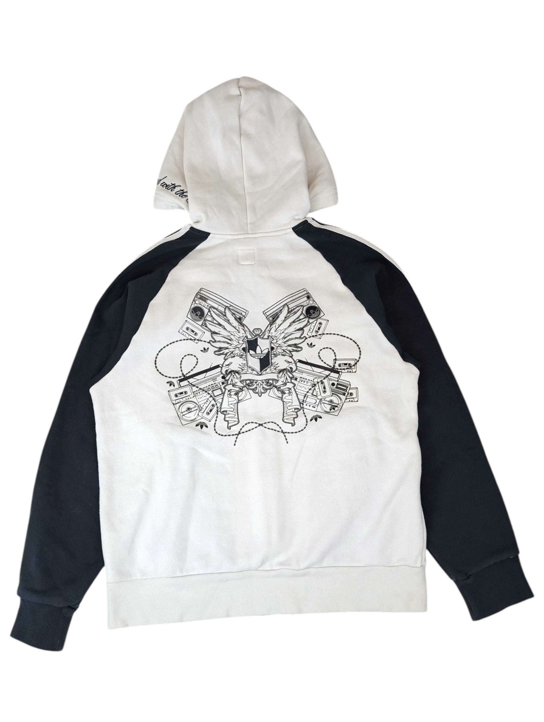 2005 Adidas Grafitti Y2K Rozpinana Bluza z Kaputrem Grafika retro oldschool skater