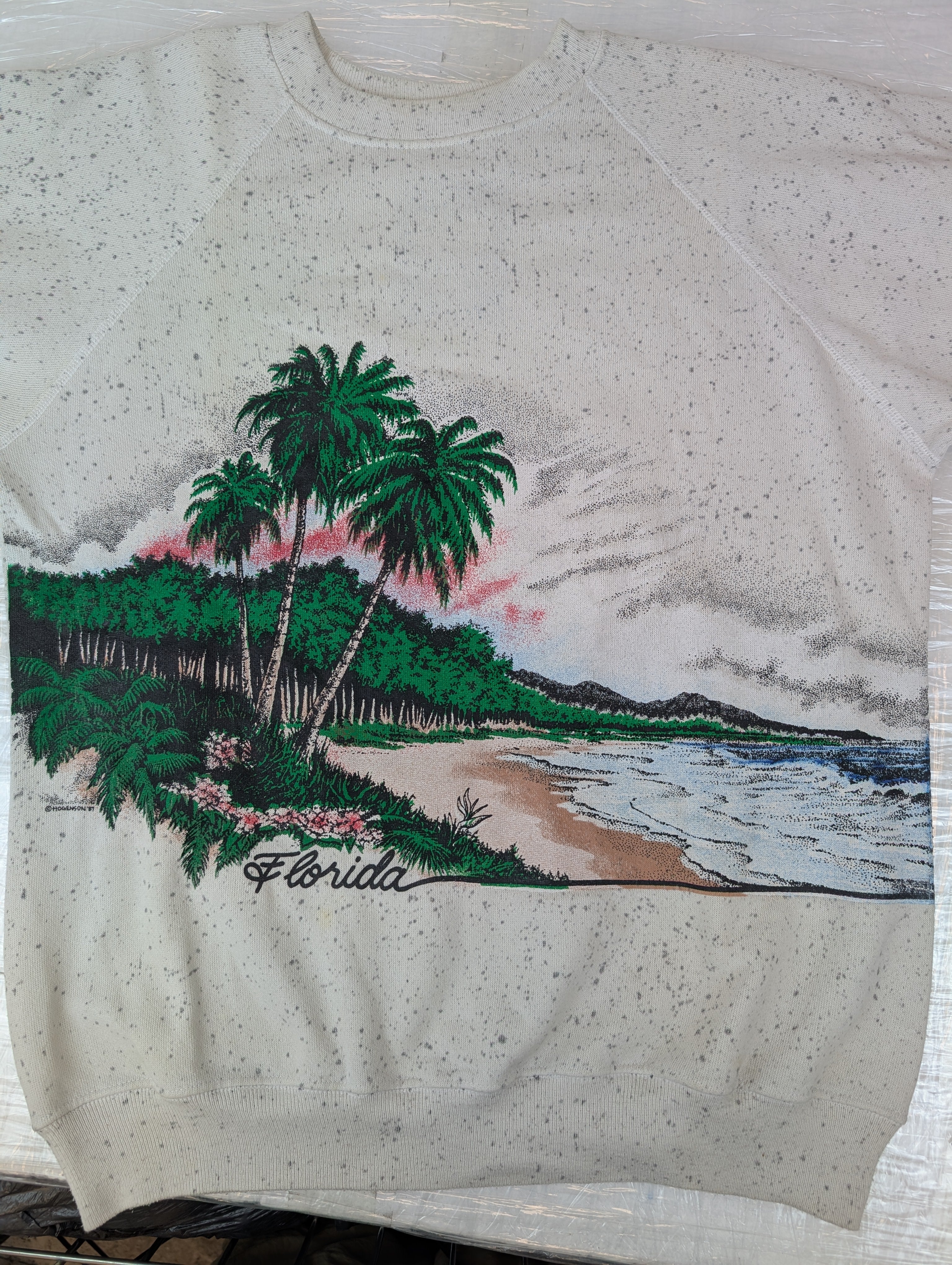 1987 Florida All Over Print AOP Vintage Graphic Pullover Sweatshirt American Souvenir
