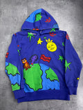 Adidas x Kerwin Frost AOP Psychodelic Cartoon Abstract Hoodie Graphic Collaboration Art RARE