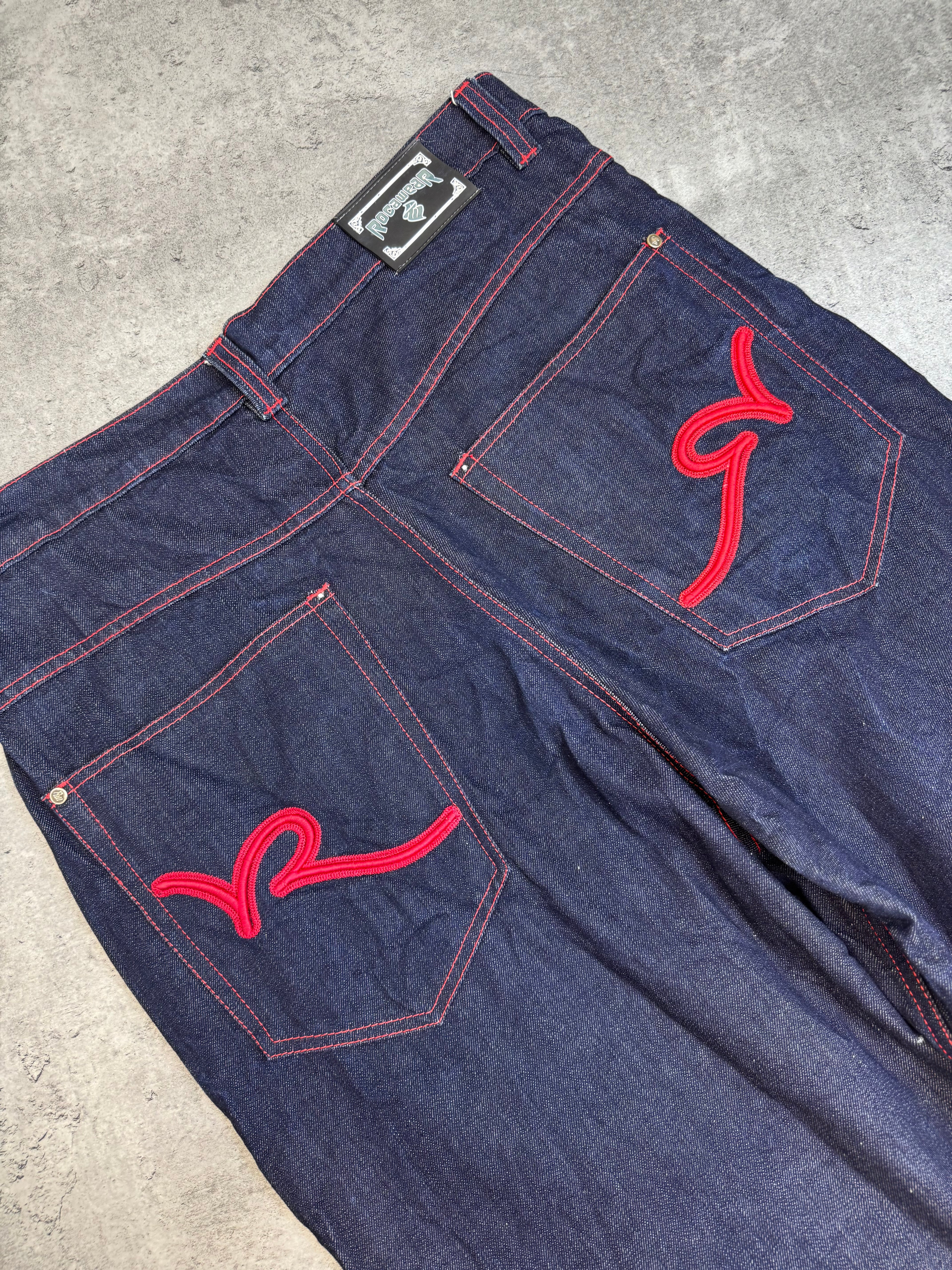 Rocawear vintage y2k baggy jorts szerokie spodenki jeansowe denim