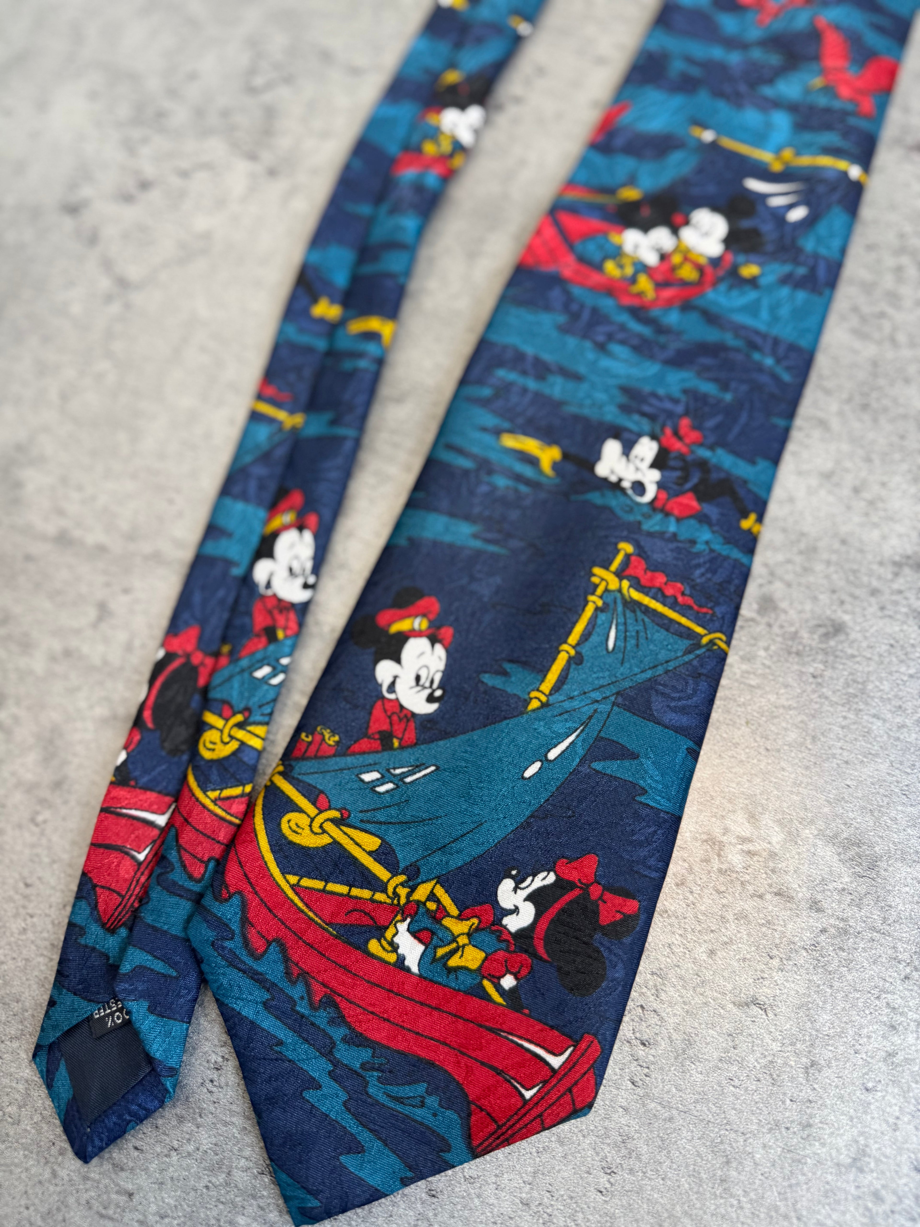 Vintage 90s Myszka Miki Mickey Mouse Krawat Tie Elegant Cartoon Fairy true vintage