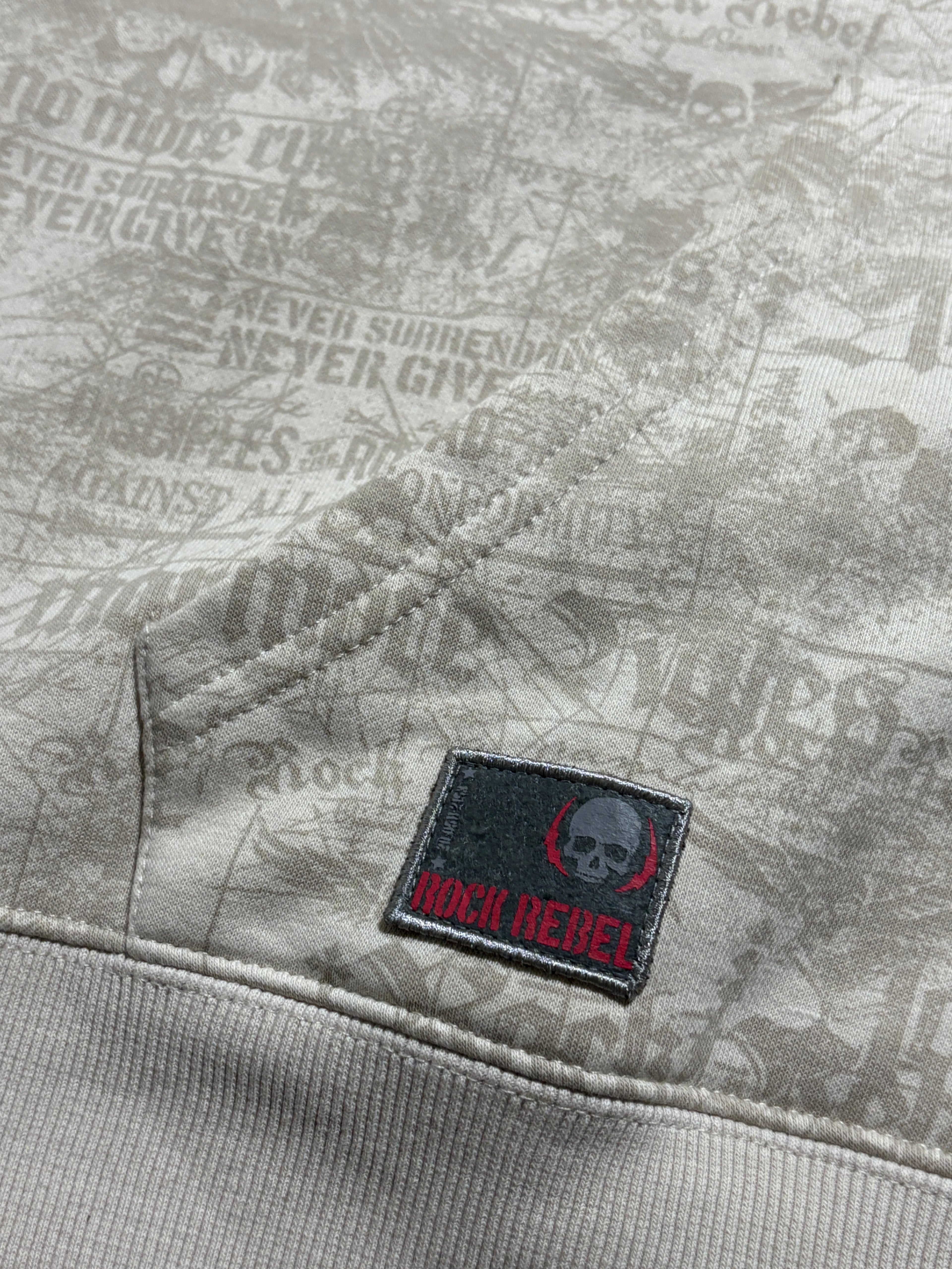 2000s Rock Rebel zip up hoodie bluza ropzinana metal affliction style skull