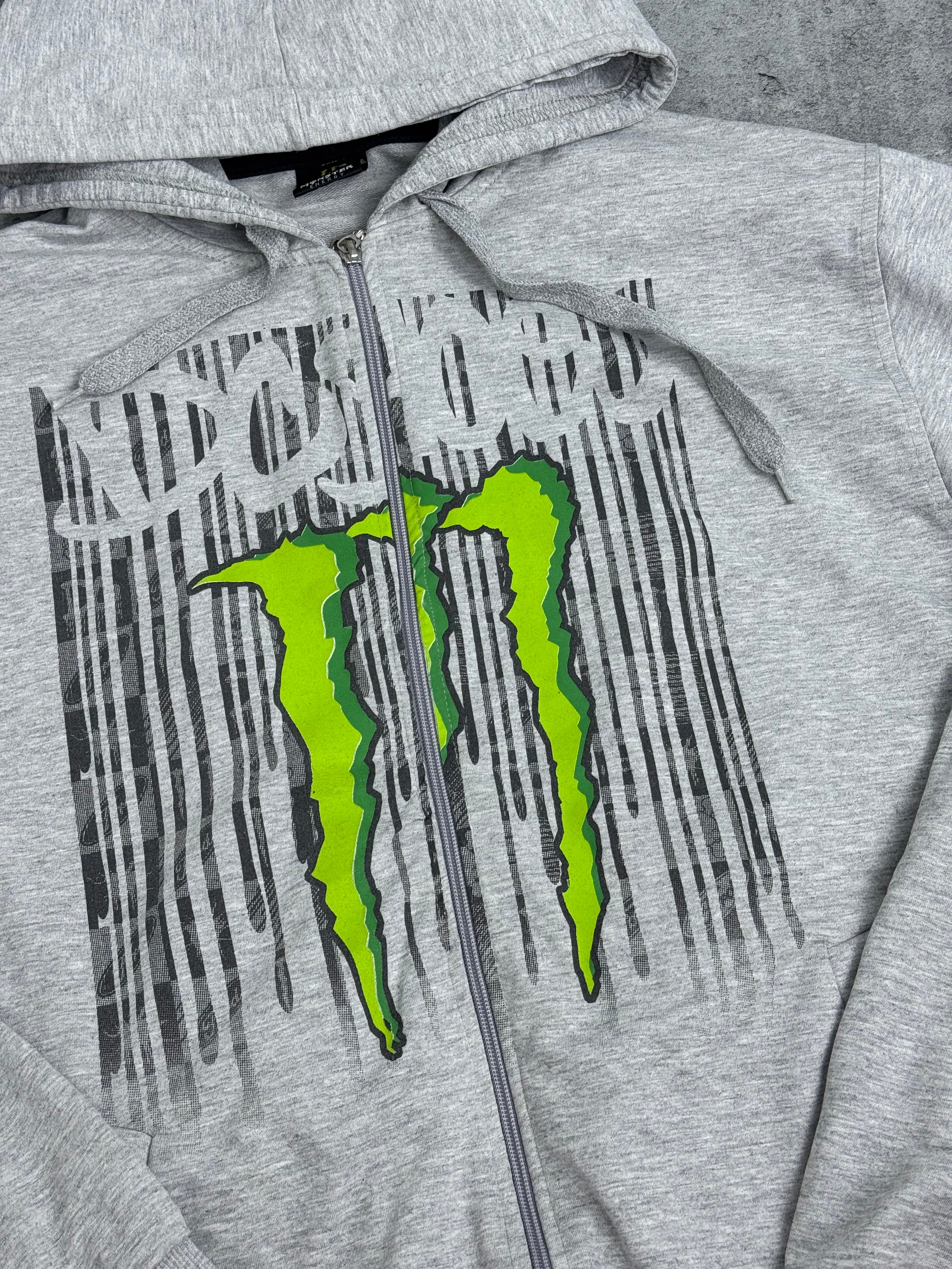 Monster Energy Block Racing bluza z kapturem y2k vintage rozpinana