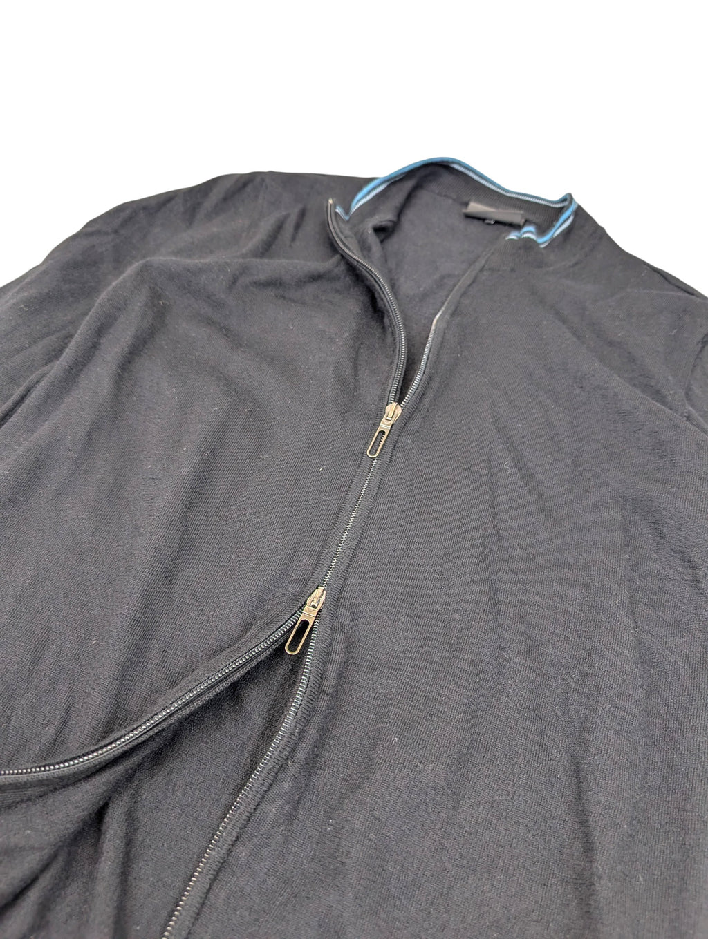 Emporio Armani Virgin Wool Old Money Preppy Rozpinany Wełniany Sweter Luksusowy