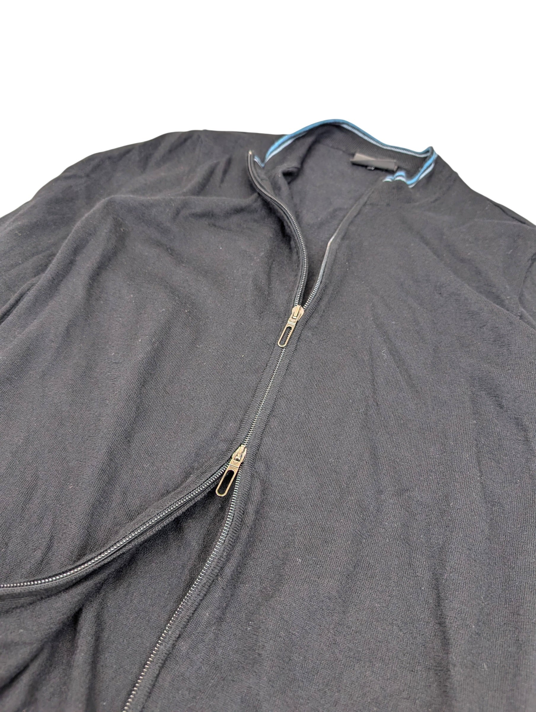 Emporio Armani Virgin Wool Old Money Preppy Rozpinany Wełniany Sweter Luksusowy