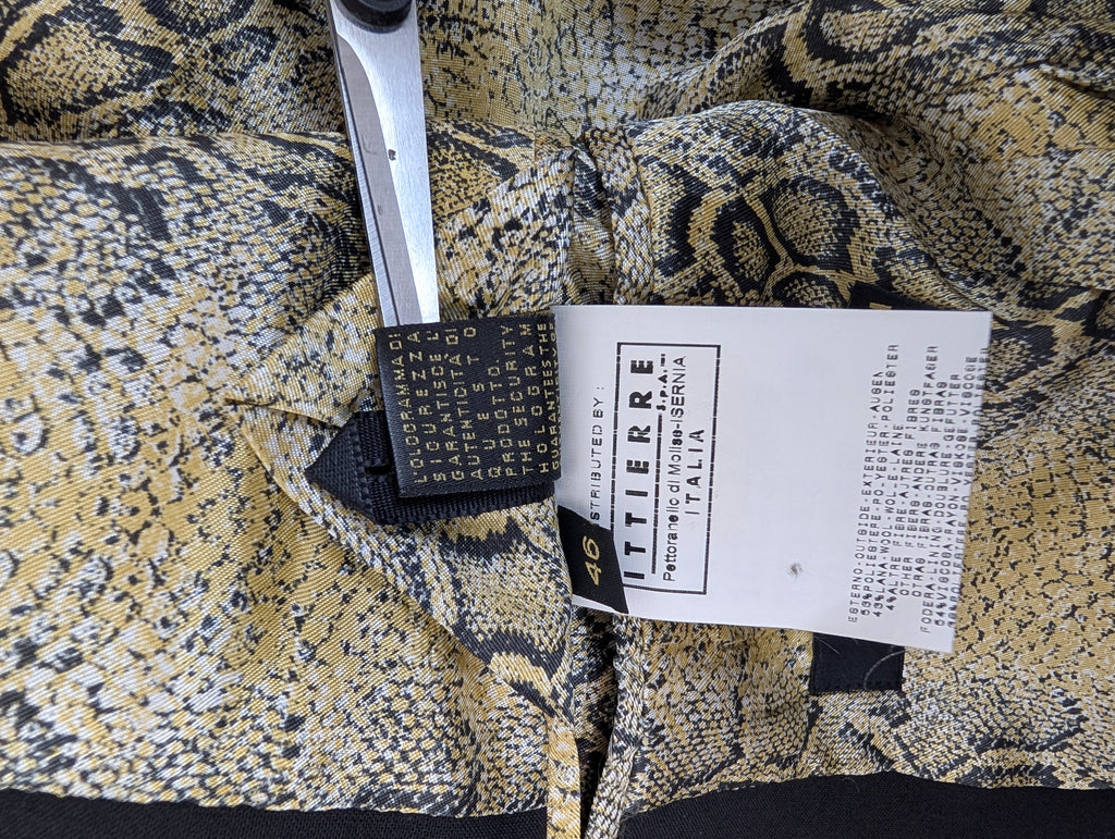 Just Cavalli Roberto Marynarka Wełniana wełniana podszewka snake lining żakiet