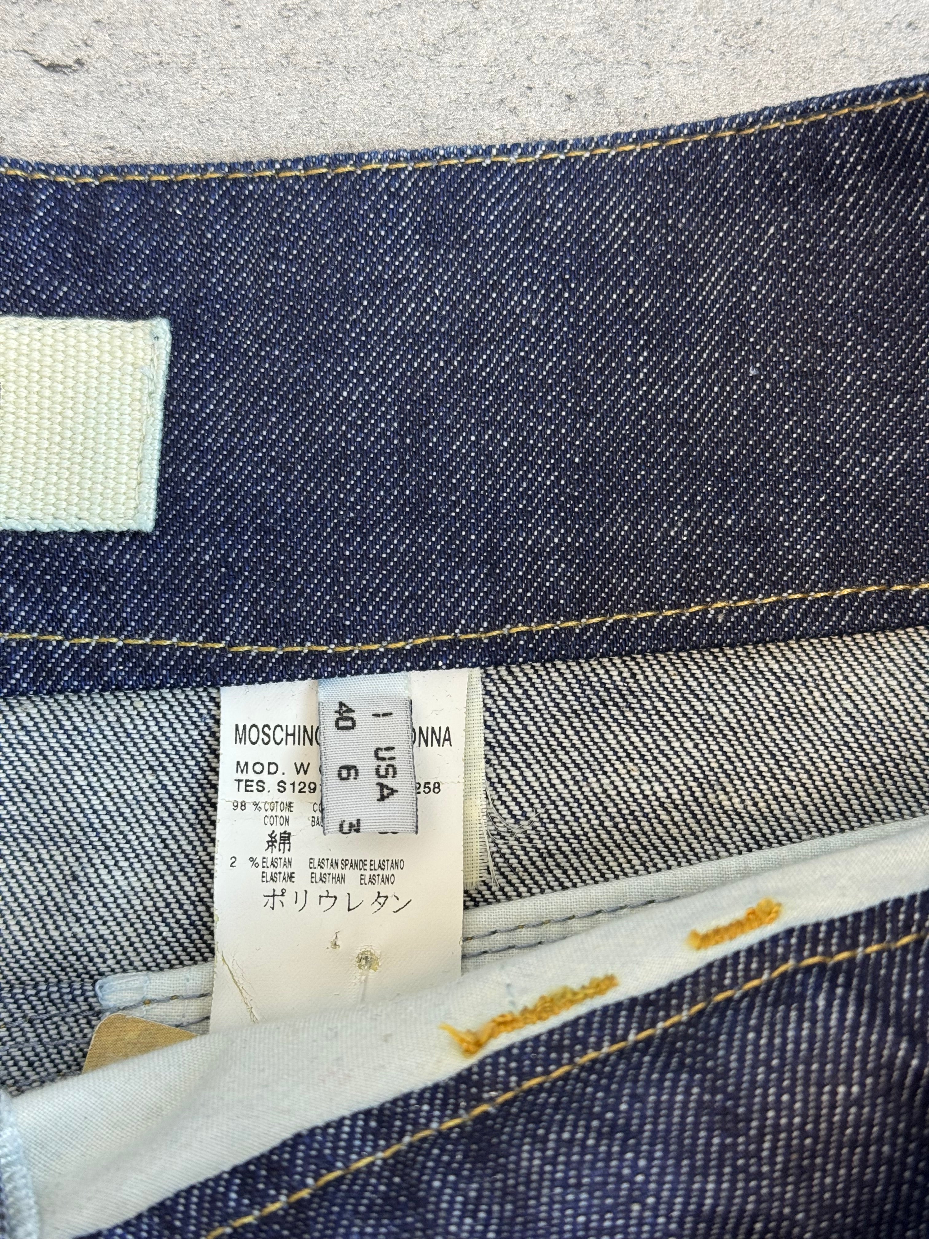 Moschino Jeans Cargo Utility Skirt Spódnica Military Patchwork Denim Jeansowa midi archive