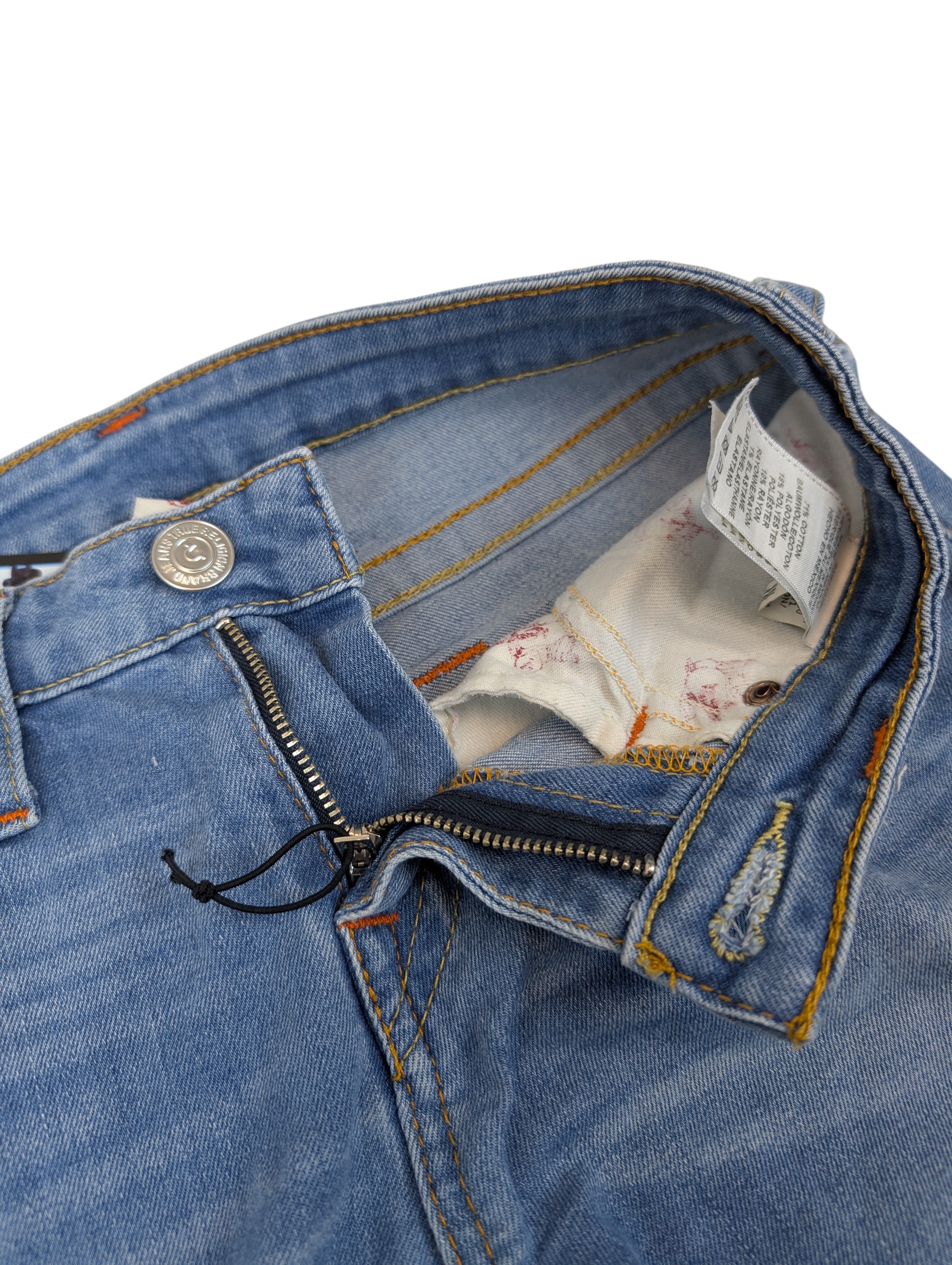 True religion błękitne skinny rurki spodnie jeansowe jeansy