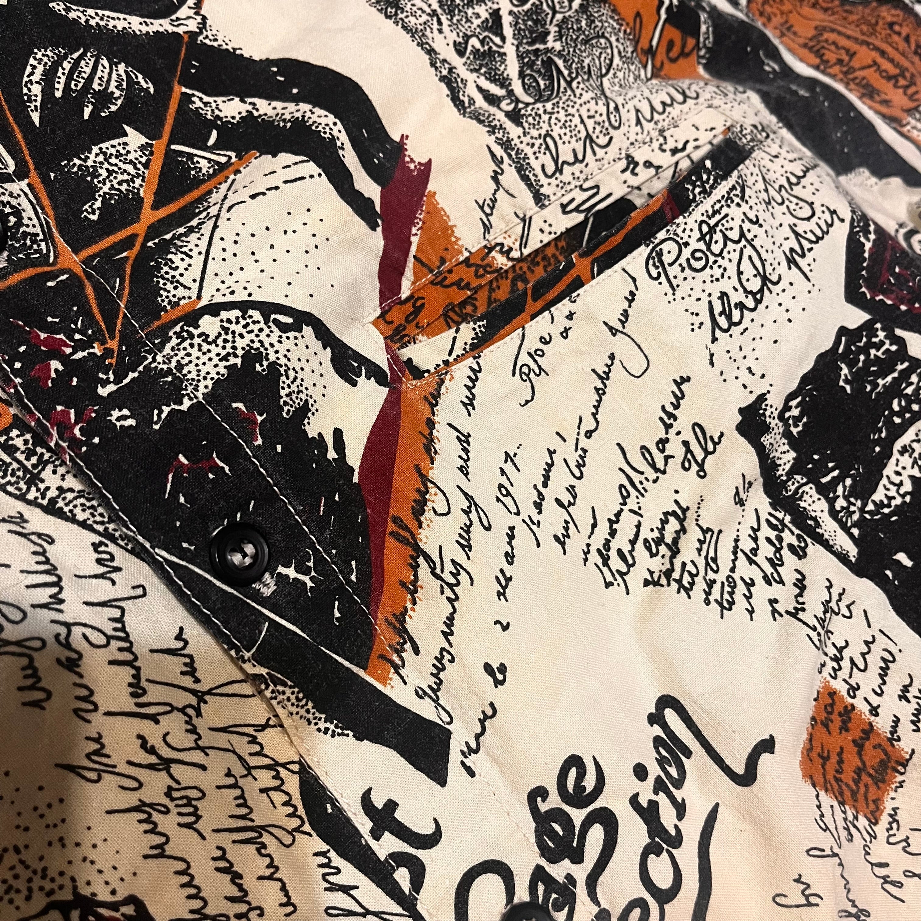 Vintage shirt magazine letter print 1990s retro style