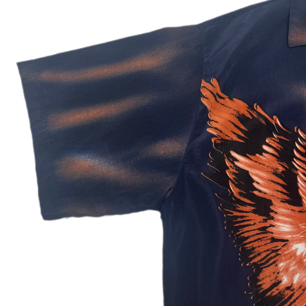 Y2K Shirt Button Up Dragon Snake Fenix Japan Style fullprint koszula ze smokiem i wężem Fuhua