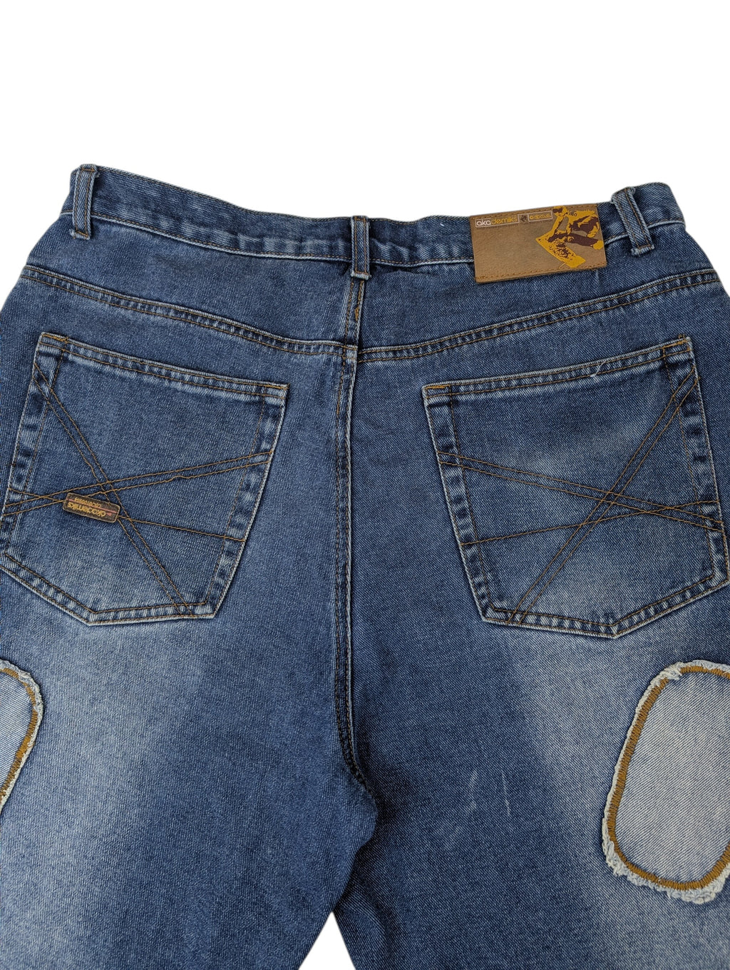 Akademiks y2k vintage baggy skater spodnie jeansy jeansowe patchwork