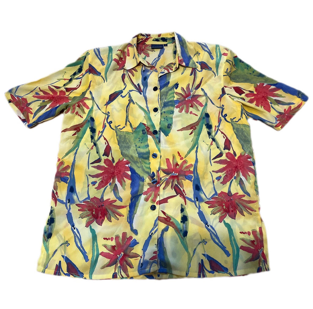 Hawajska koszula kwiecista vintage boho 1990s summer floral shirt flower power hawaii