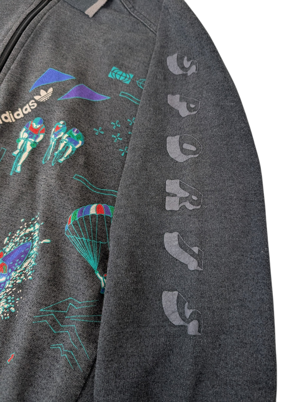 Adidas 90s rare bluza z nadrukiem crewneck pullover vintage