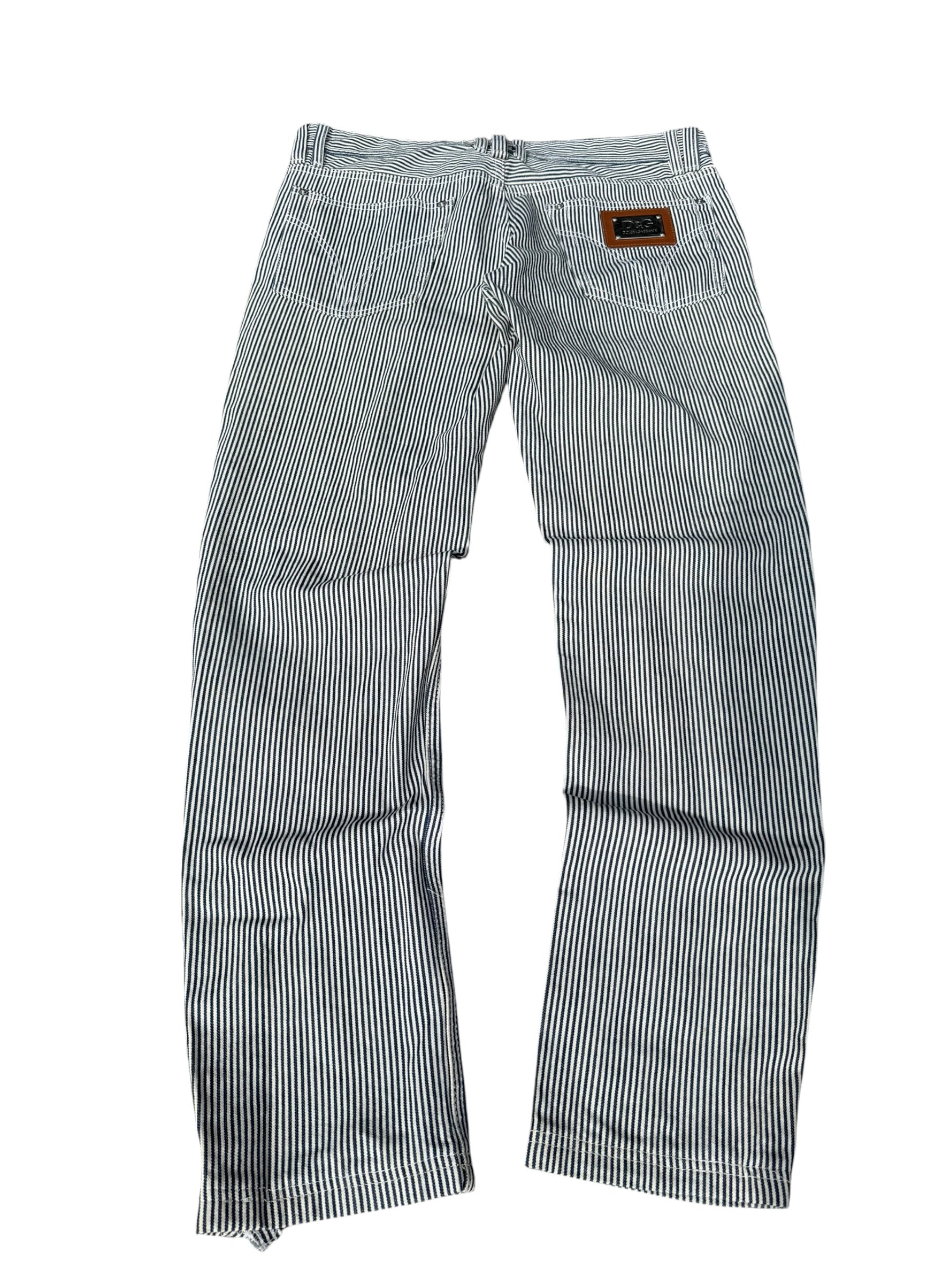 2000s Spodnie Proste Dolce Gabbana HighEnd Designer w paski eleganckie y2k Streetwear