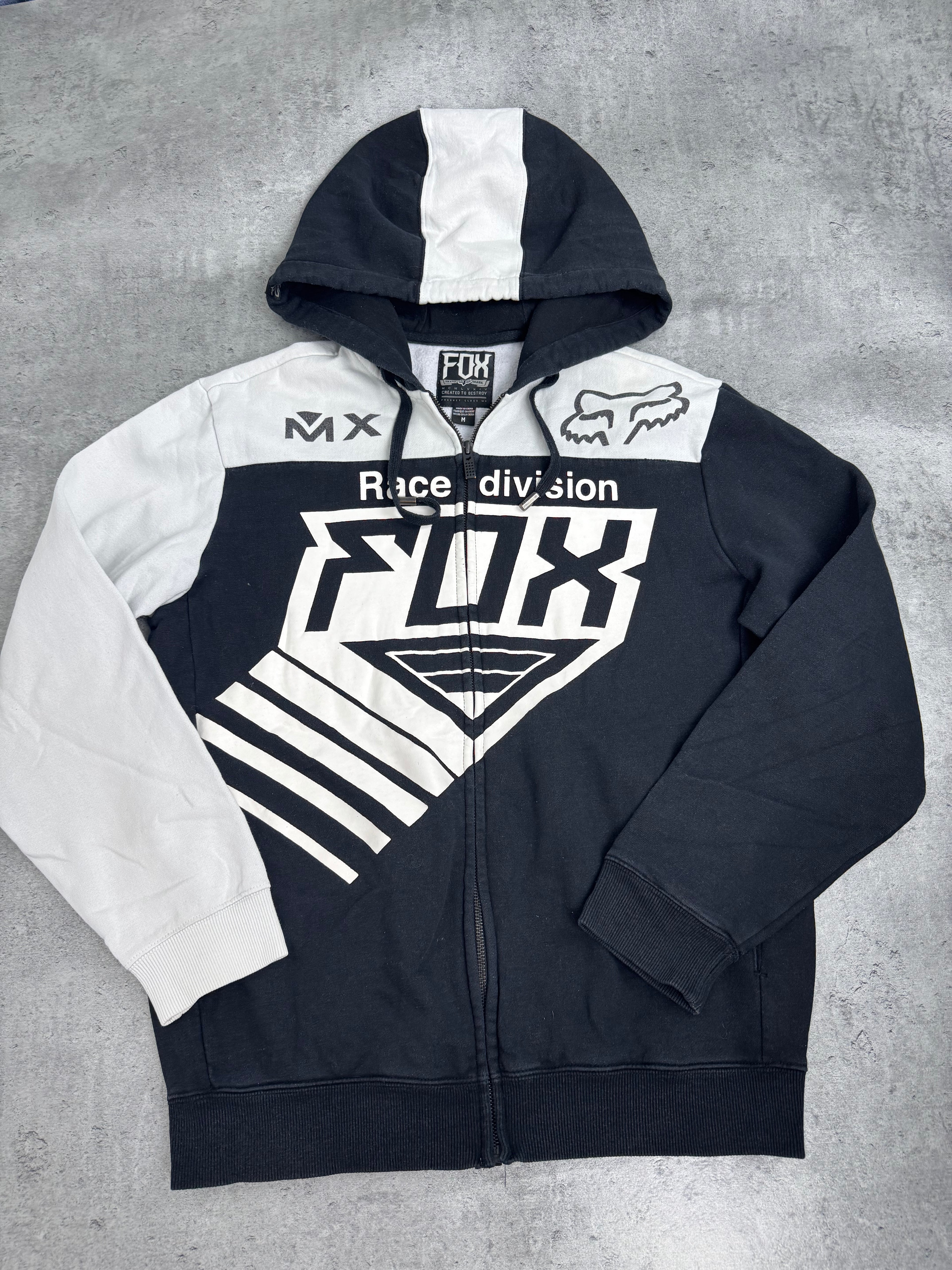 Fox Racing Bluza Wyścigowa y2k Rozpinana z Kapturem 2000s Vintage