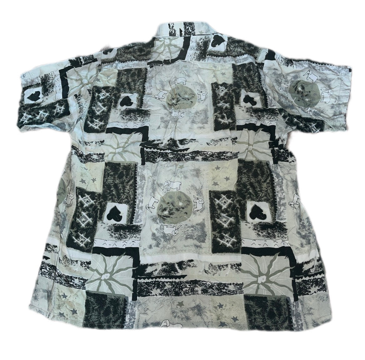 Hippie Short Sleeve Hawaiian Shirt Vintage 1990s hawajska koszula z krótkim rękawem viscoze 100% wiskoza