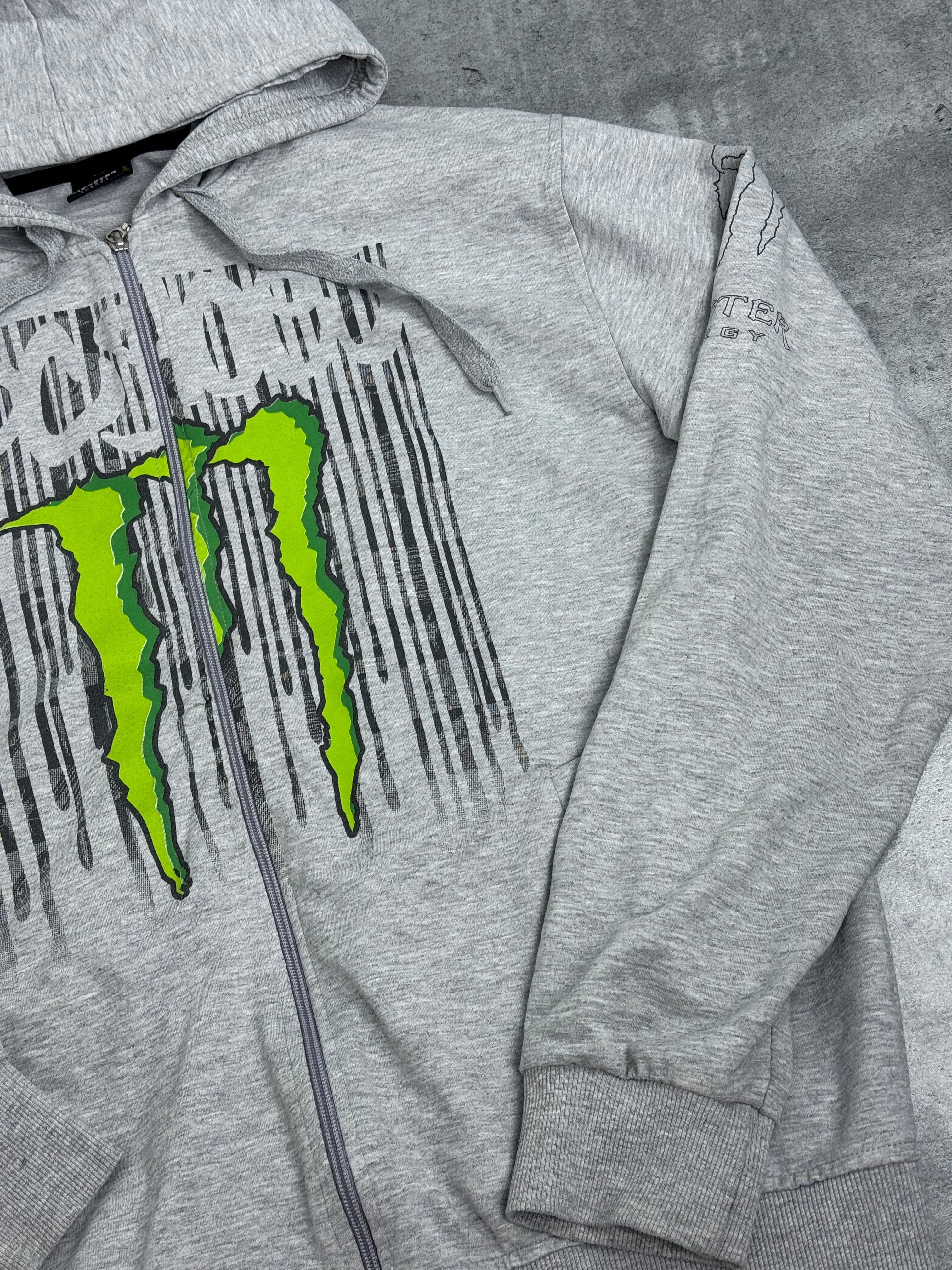 Monster Energy Block Racing bluza z kapturem y2k vintage rozpinana