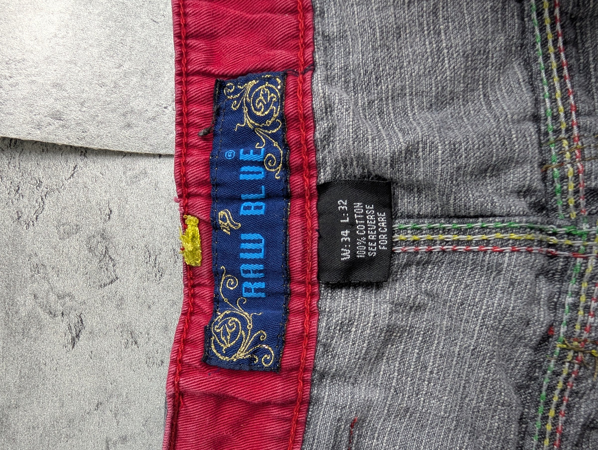 Raw Blue Vintage Baggy Reggea Spodnie Jeansowe Jeans