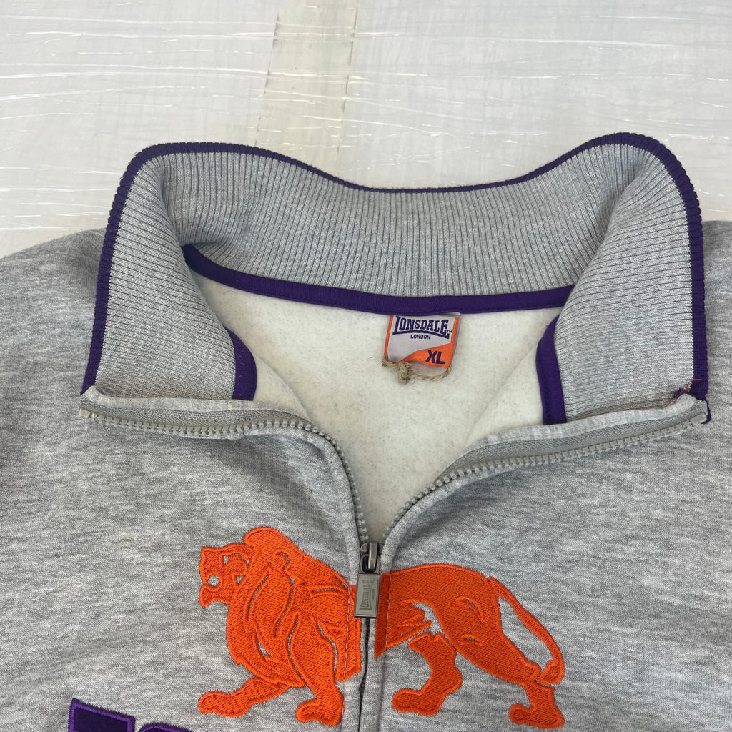 Grey Lonsdale London Zip Up Hoodie szarą rozpinaną sportowa bluza