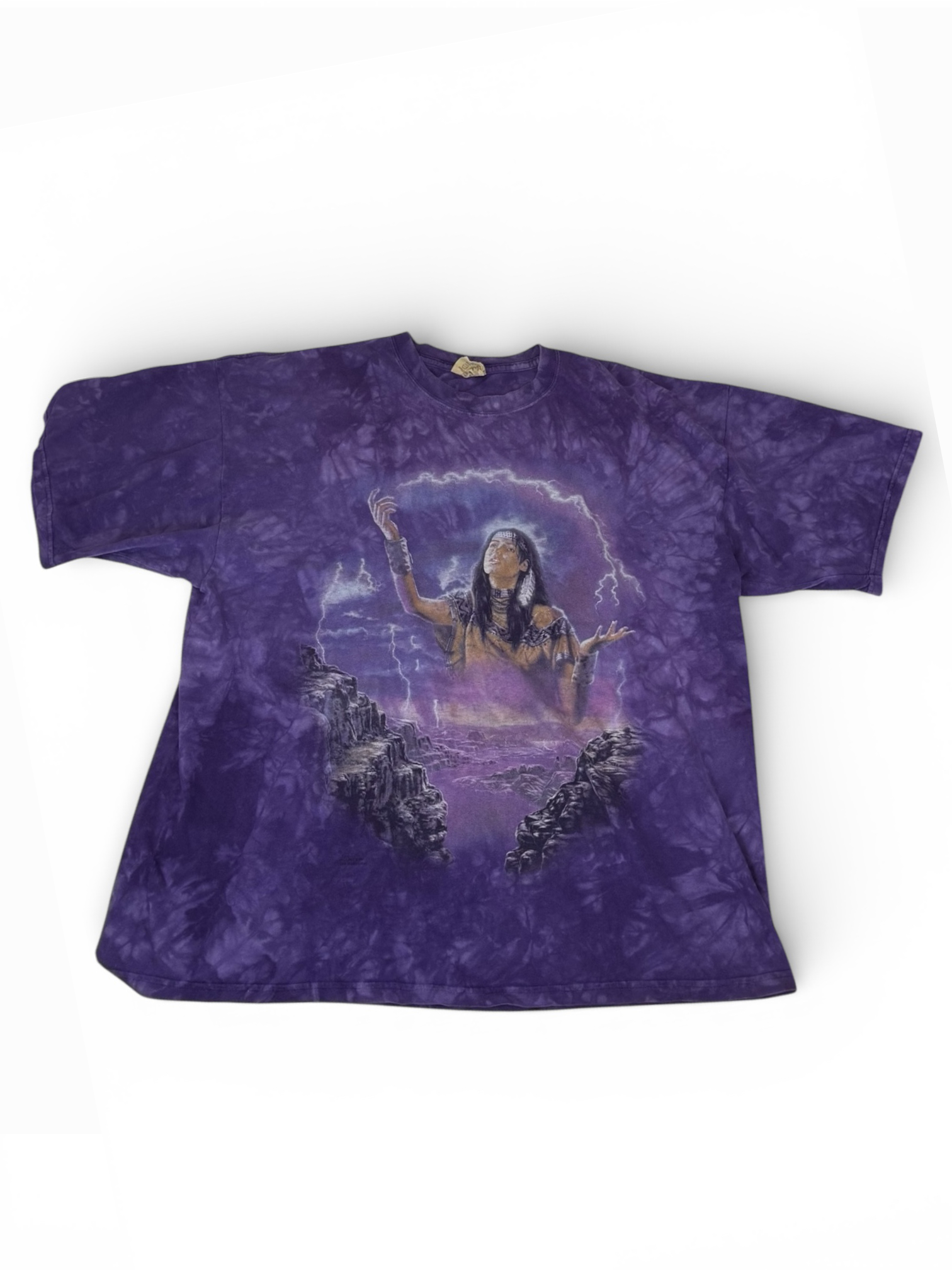Vintage The Mountain – T-shirt Tie-Dye 1999 | Native American Fantasy