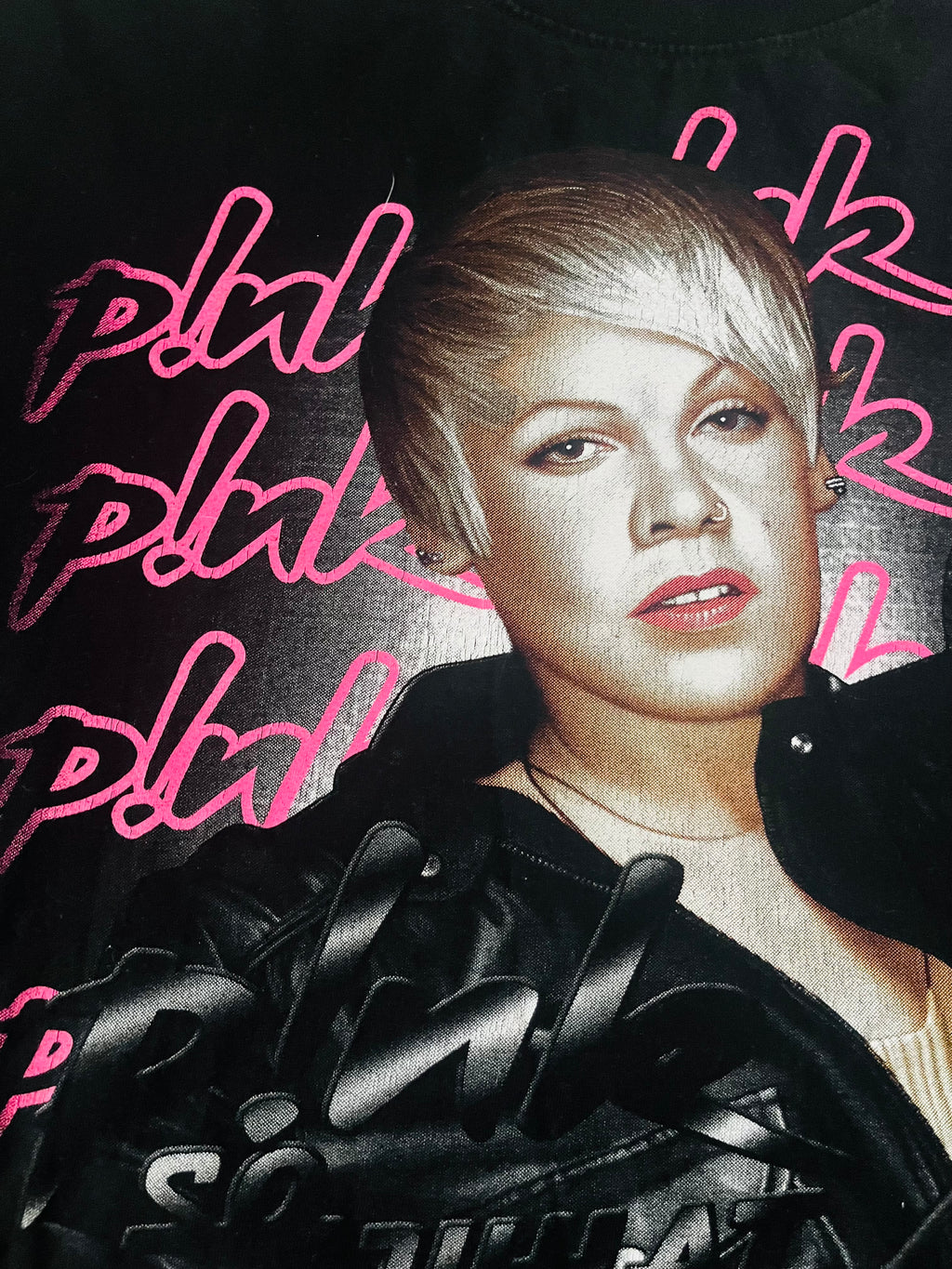 T-shirt Big Print P!nk Pink music merch band tee 2008 Thunder Plus Tour koszulka muzyczna