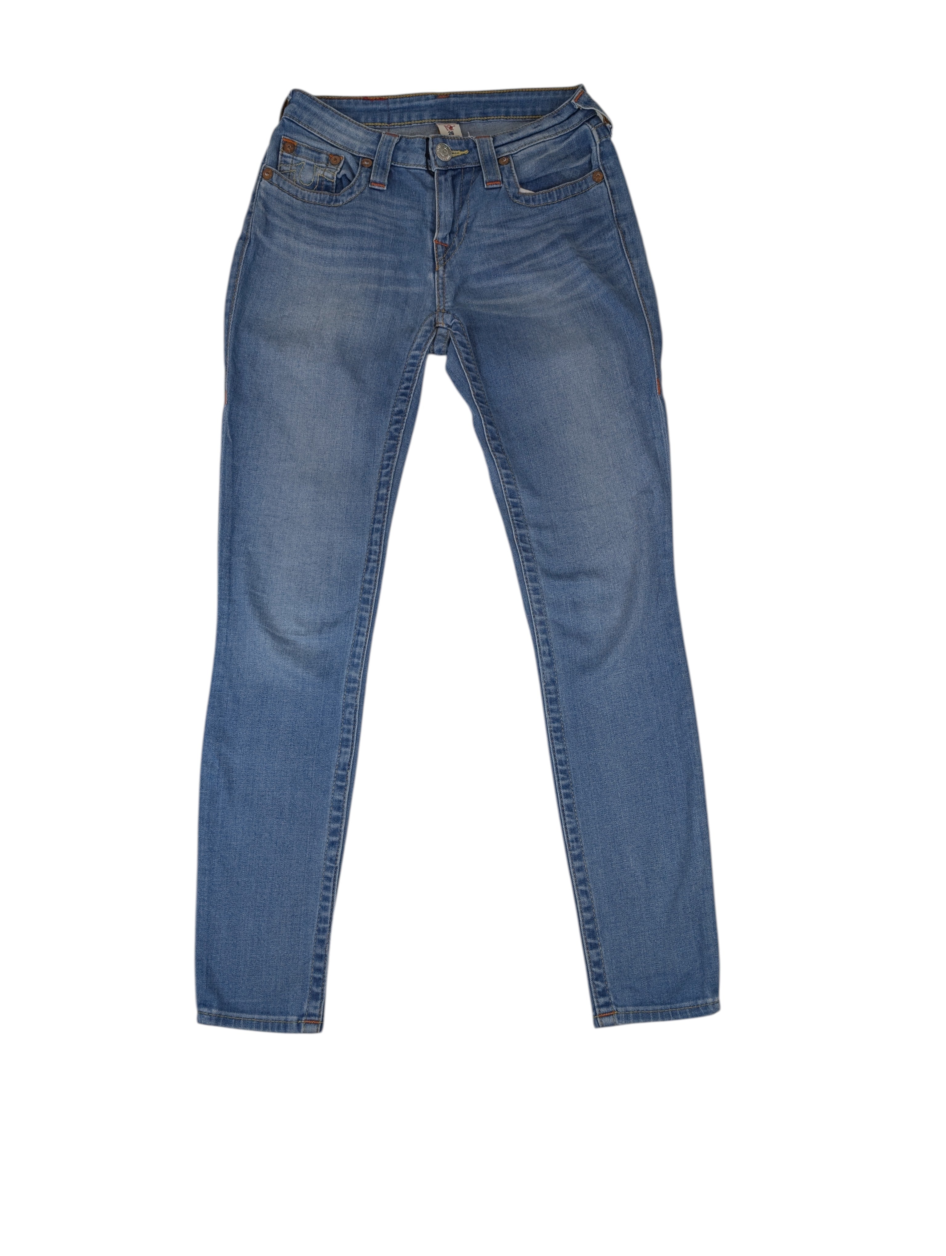 True religion błękitne skinny rurki spodnie jeansowe jeansy
