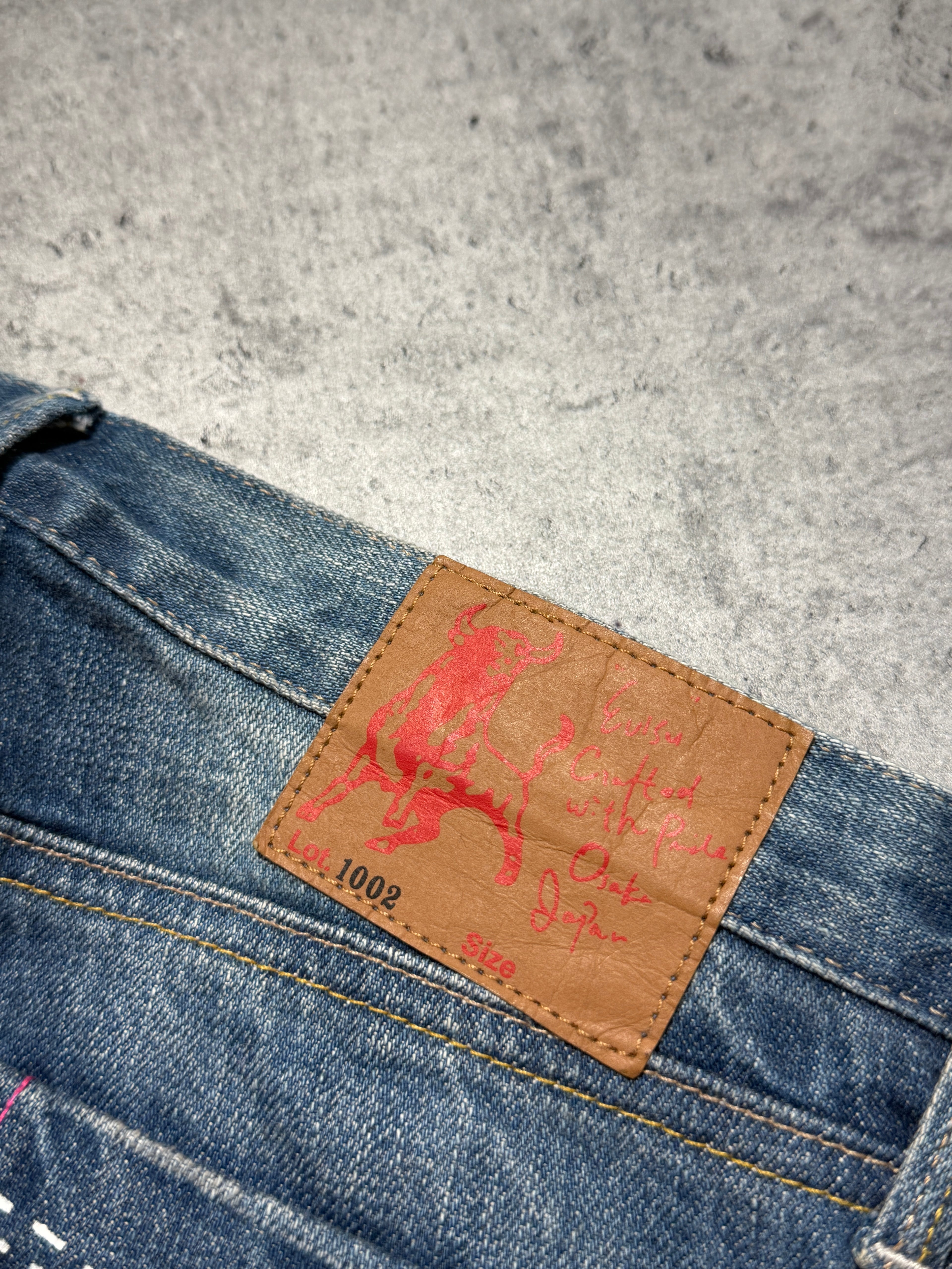 2000s Evisu flare flared jeans washed japan swag rare