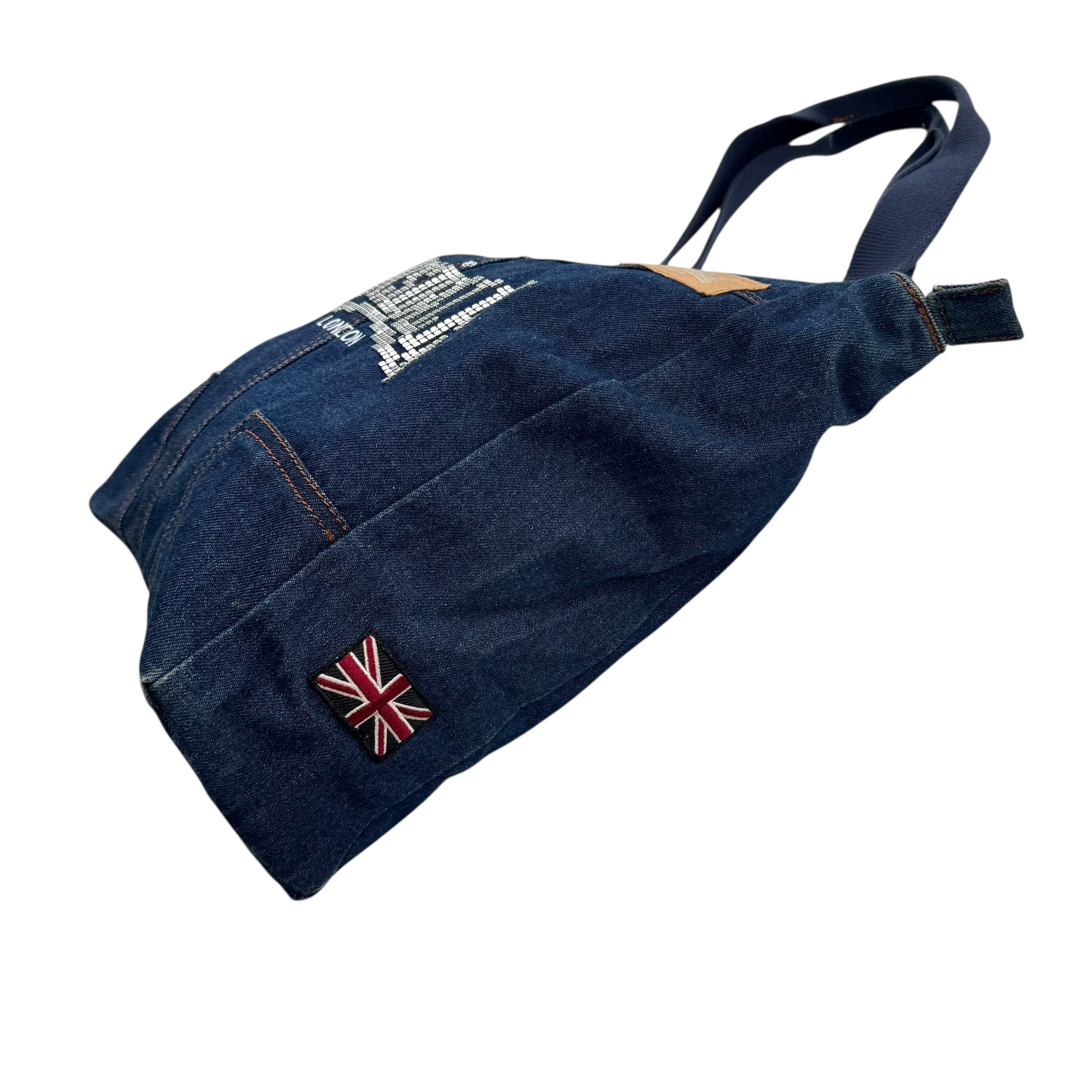 Lonsdale vintage torba jeansowa torebka y2k błyszcząca retro bling Britney Spears