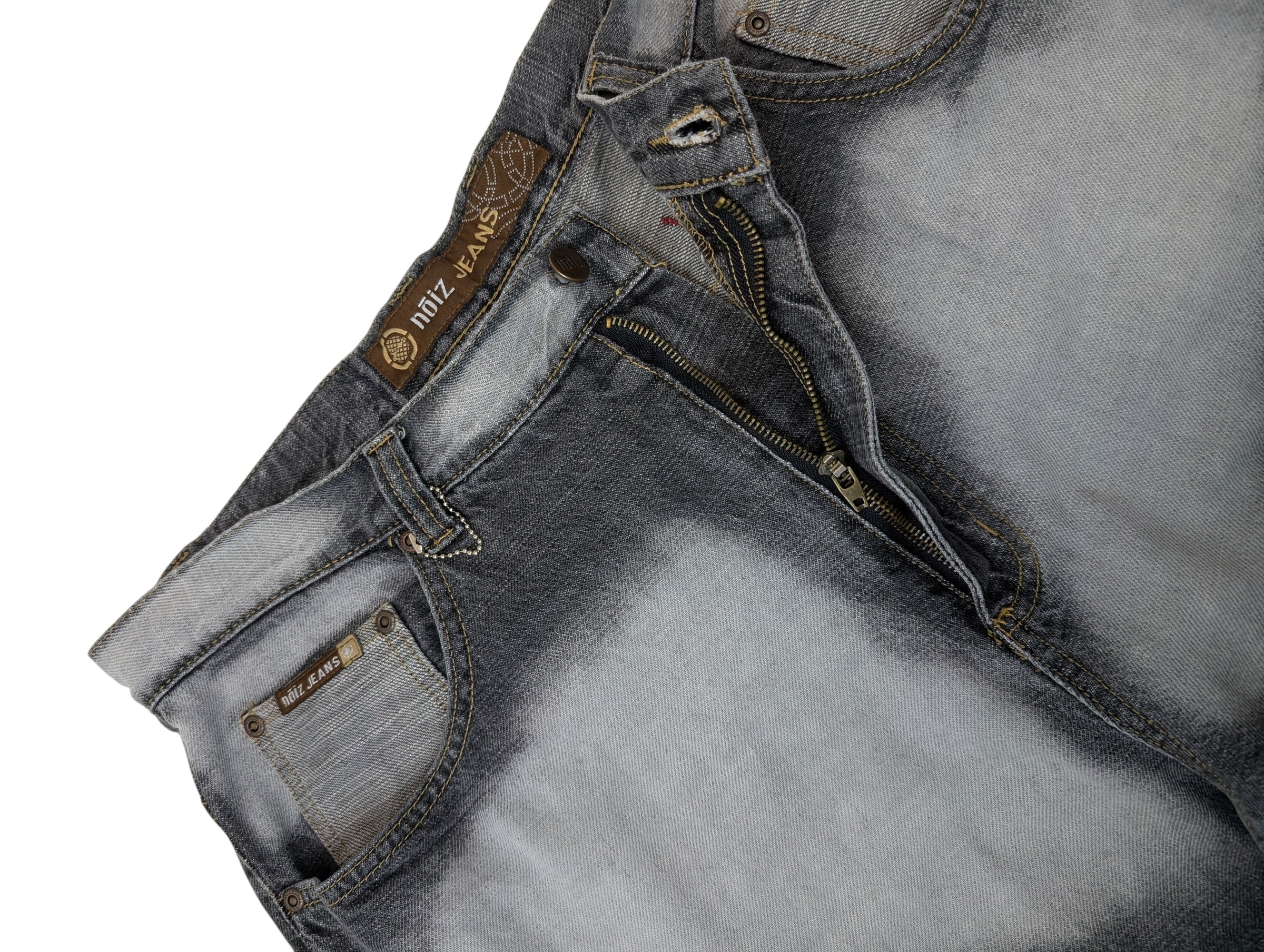 Vintage Spodnie Baggy Szerokie Faded Noiz Jeans Jeansy hip-hop rap y2k