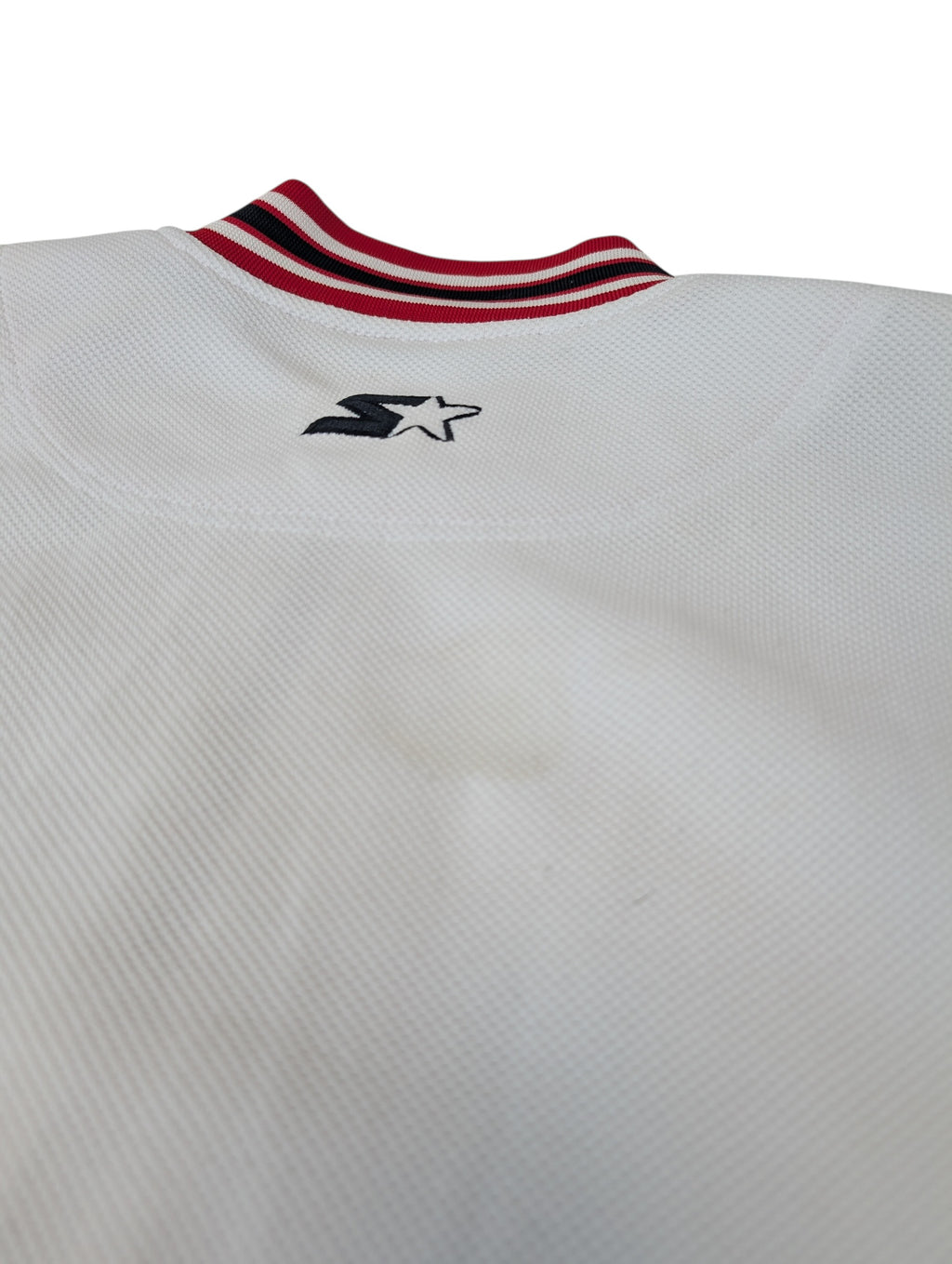Vintage 90s Chicago Bulls Rare Michael Jordan Warm Up Starter Zip Up Shirt Sweatshirt Shooting Jersey NBA