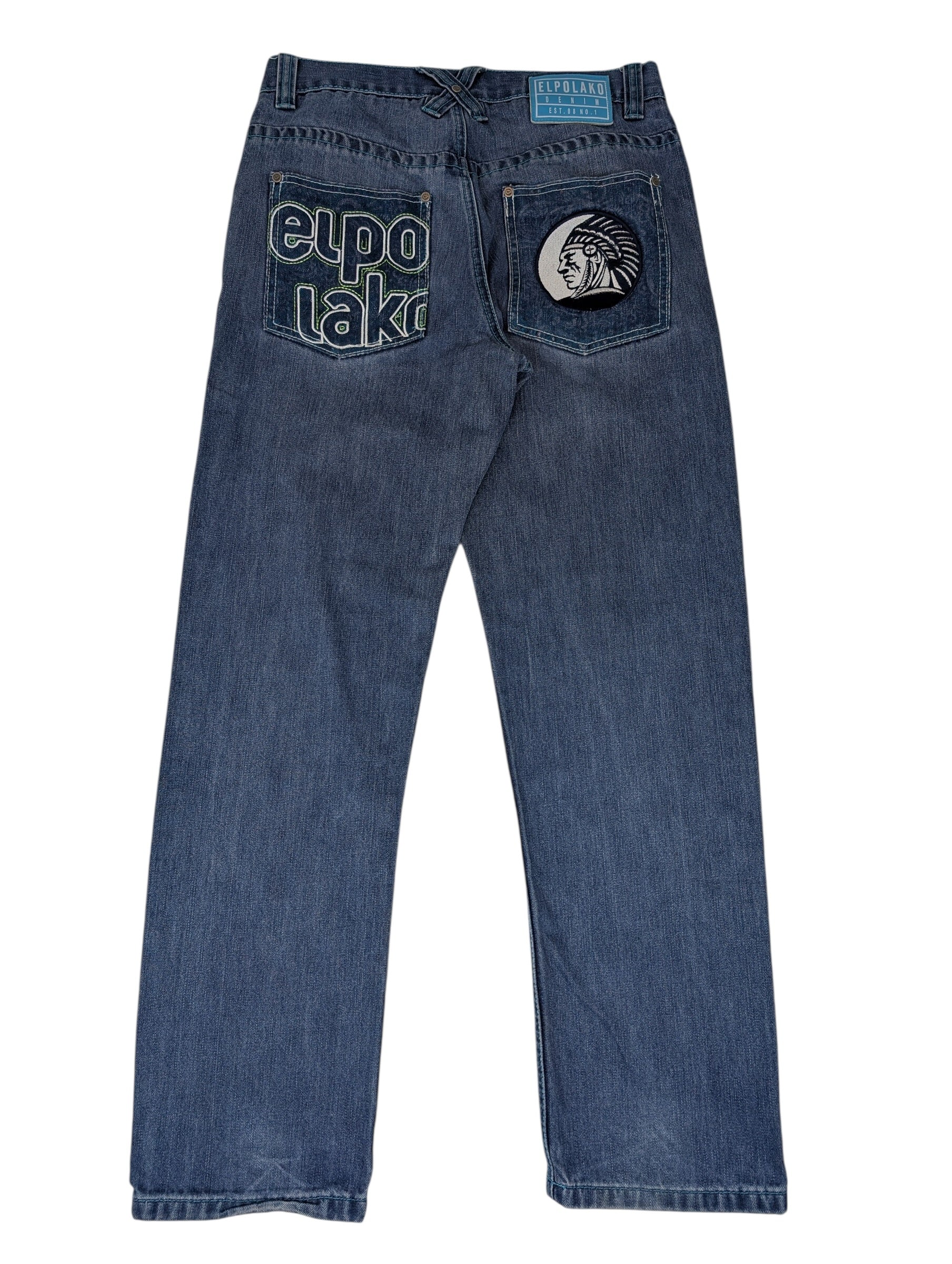 ElPolako El Polako Y2K proste baggy męskie spodnie jeansowe jeansy hiphop skater rap