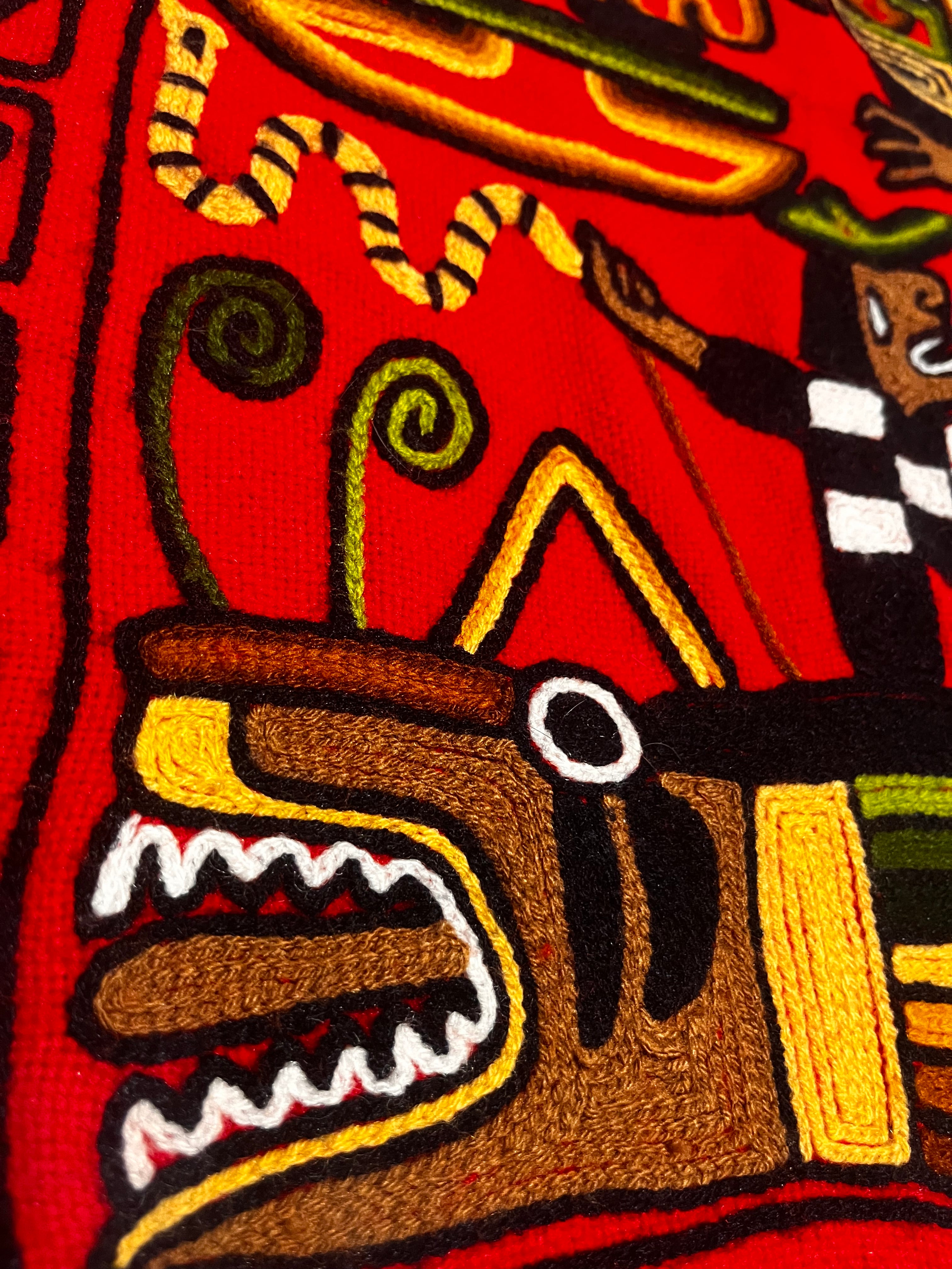 Andyjski handmade wełniany kilim/tekstylium z Peru