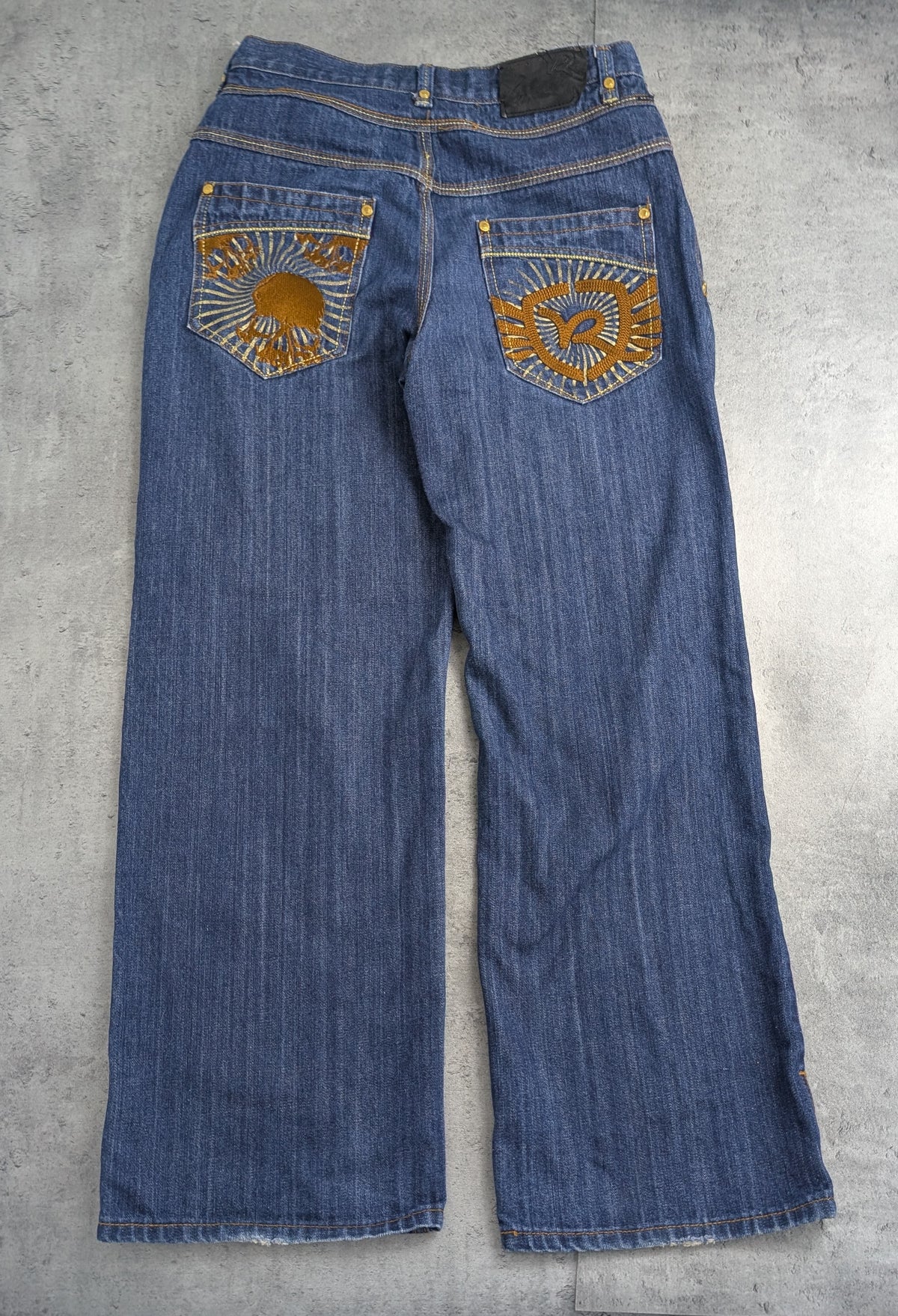 Rocawear Skull Embroidery Baggy Jeans Spodnie Jeansowe Y2K Vintage 2000s