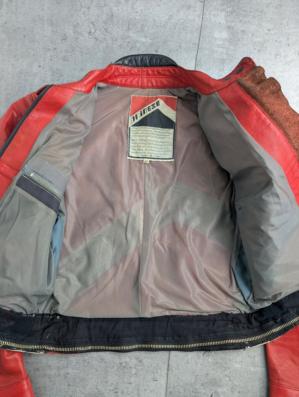 Rare 1980s Dainese Racing Leather Jacket Made in Italy Kenny Robert’s 1984 Bomber