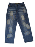 Akademiks y2k vintage baggy skater spodnie jeansy jeansowe patchwork