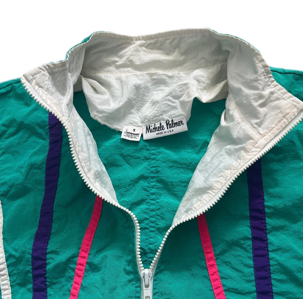 Vintage Tracksuit 1990s Windbreaker kurtka ortalionowa retro szelest PRL Pewex rave wear